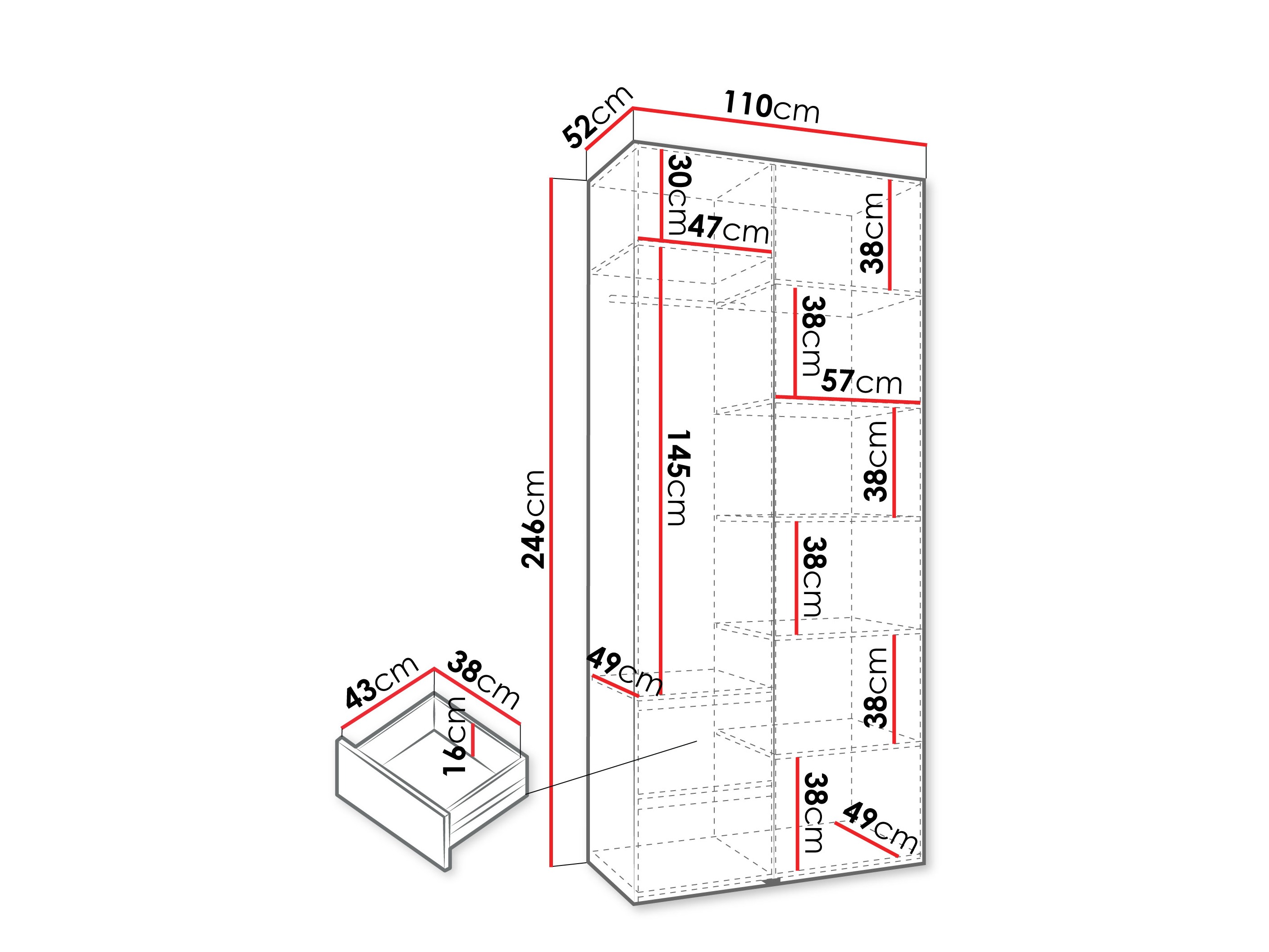 Skapis Hartford 540 (Balts)