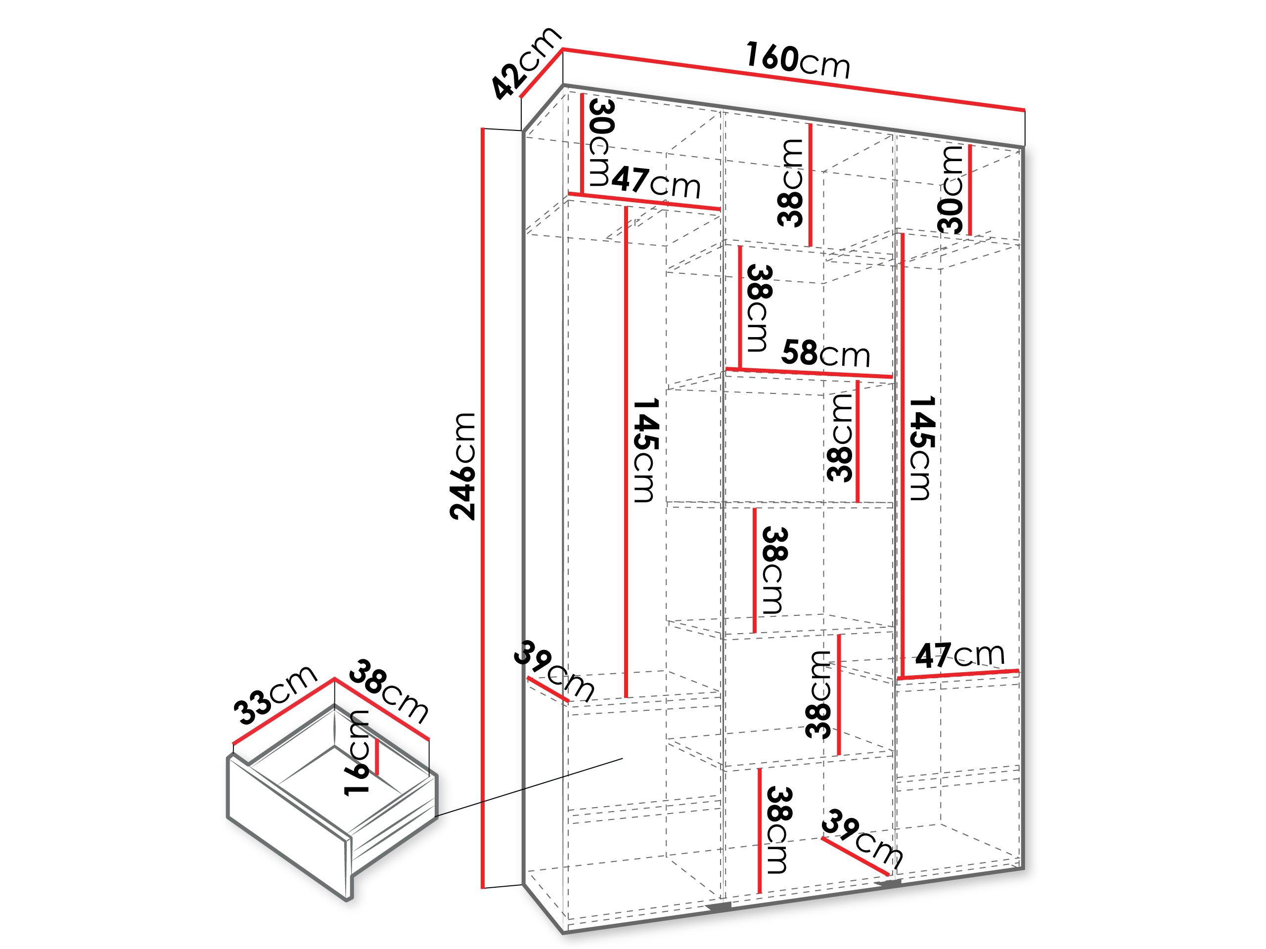 Skapis Hartford 544 (Balts)