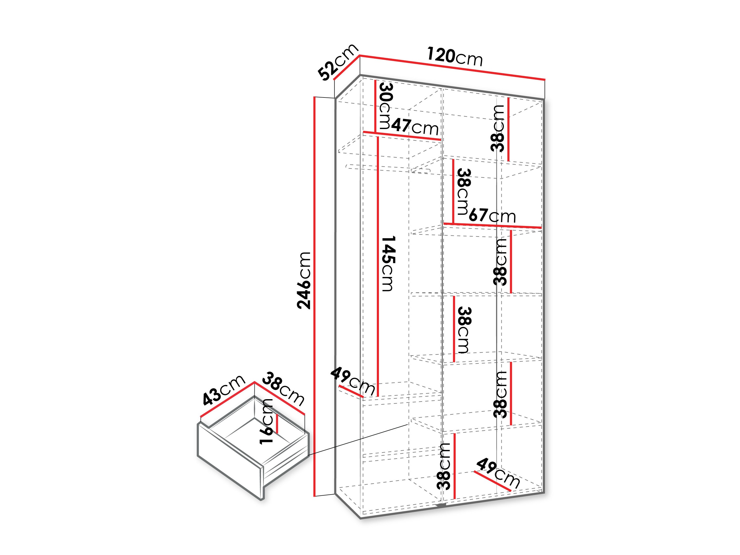 Skapis Hartford 544 (Balts)