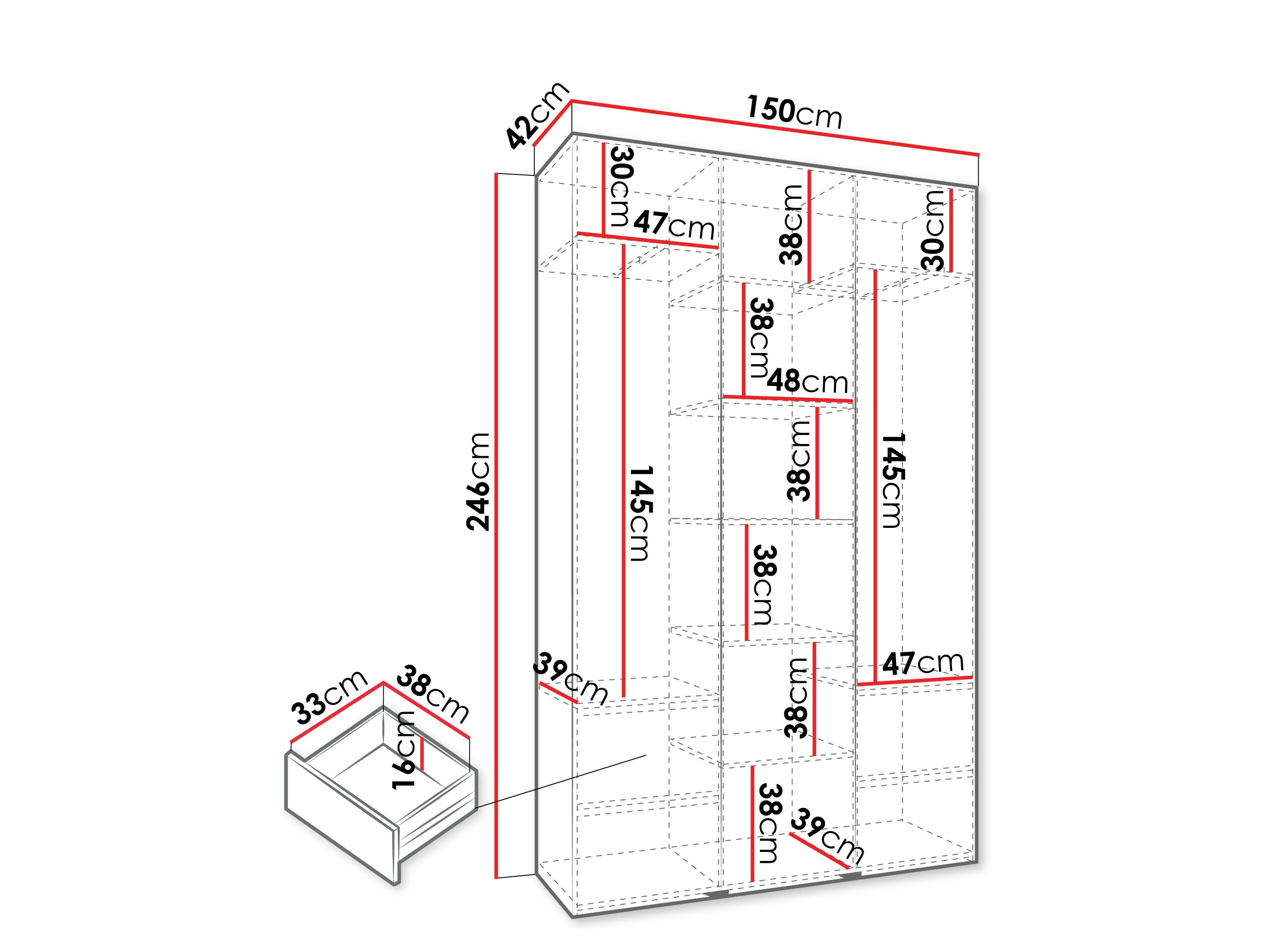 Skapis Hartford 544 (Balts)