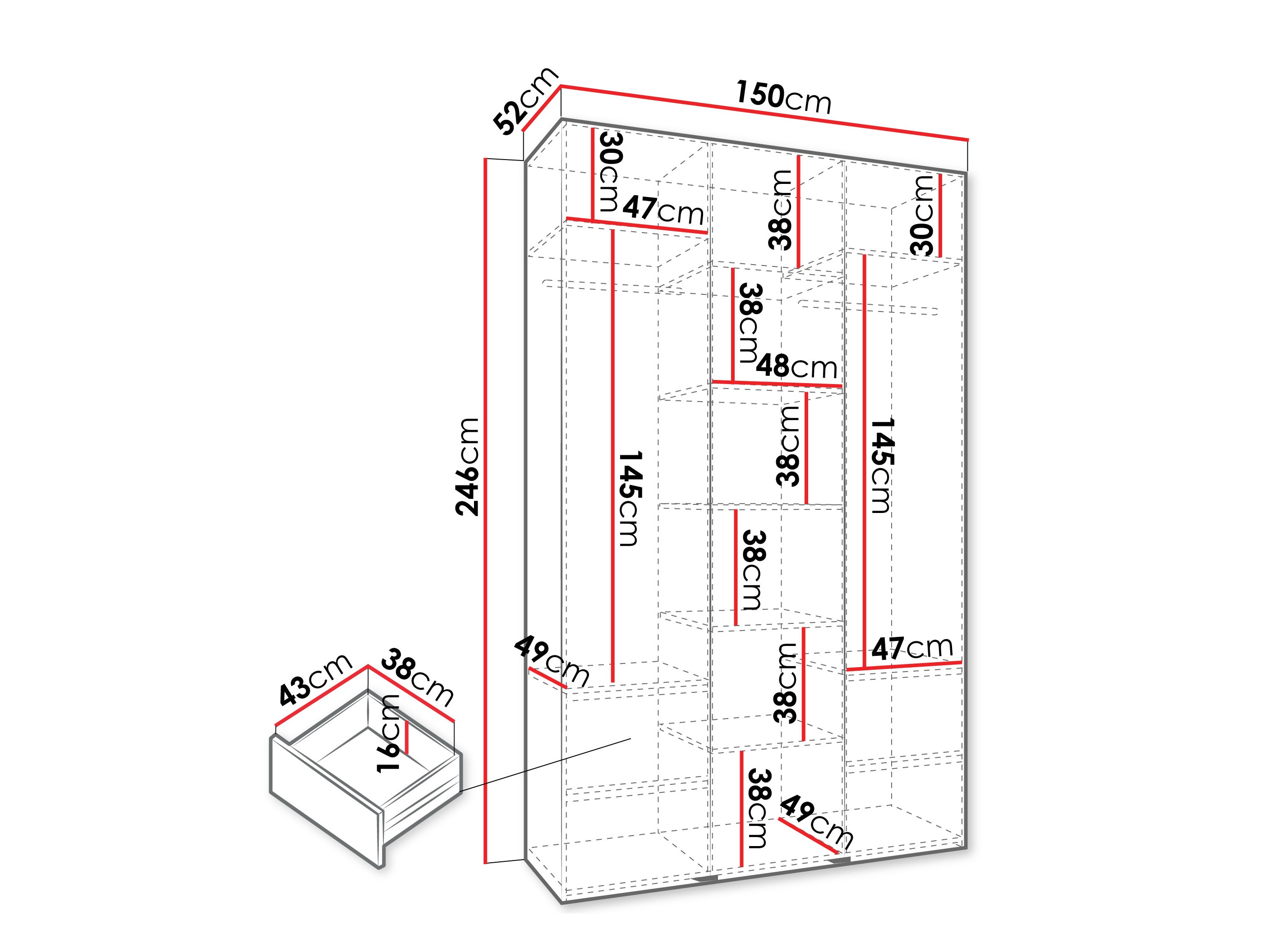 Skapis Hartford 544 (Balts)