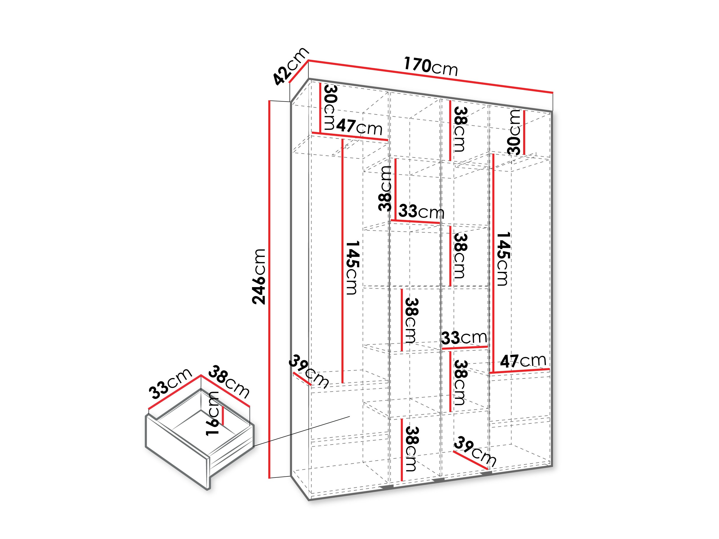 Skapis Hartford 554 (Balts)