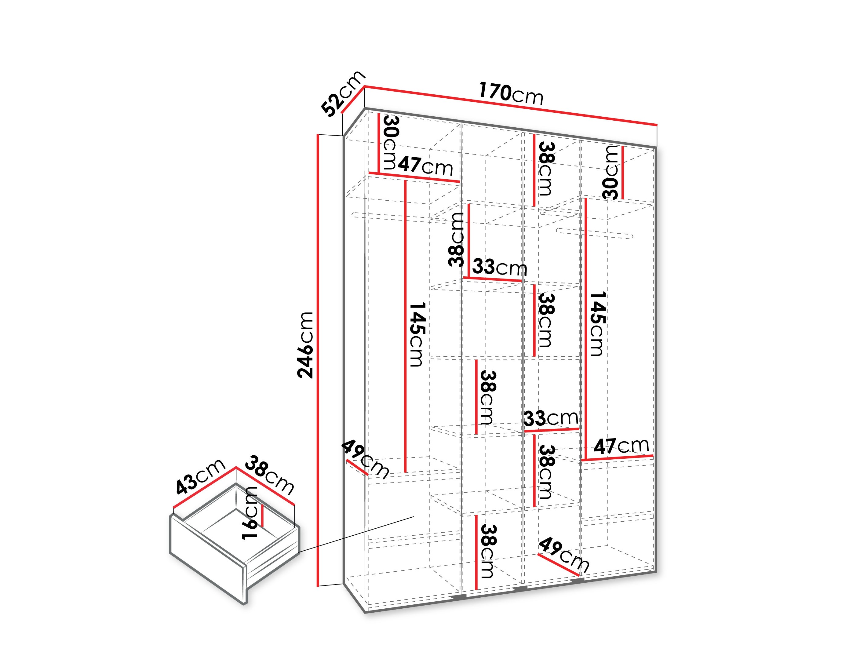Skapis Hartford 554 (Balts)
