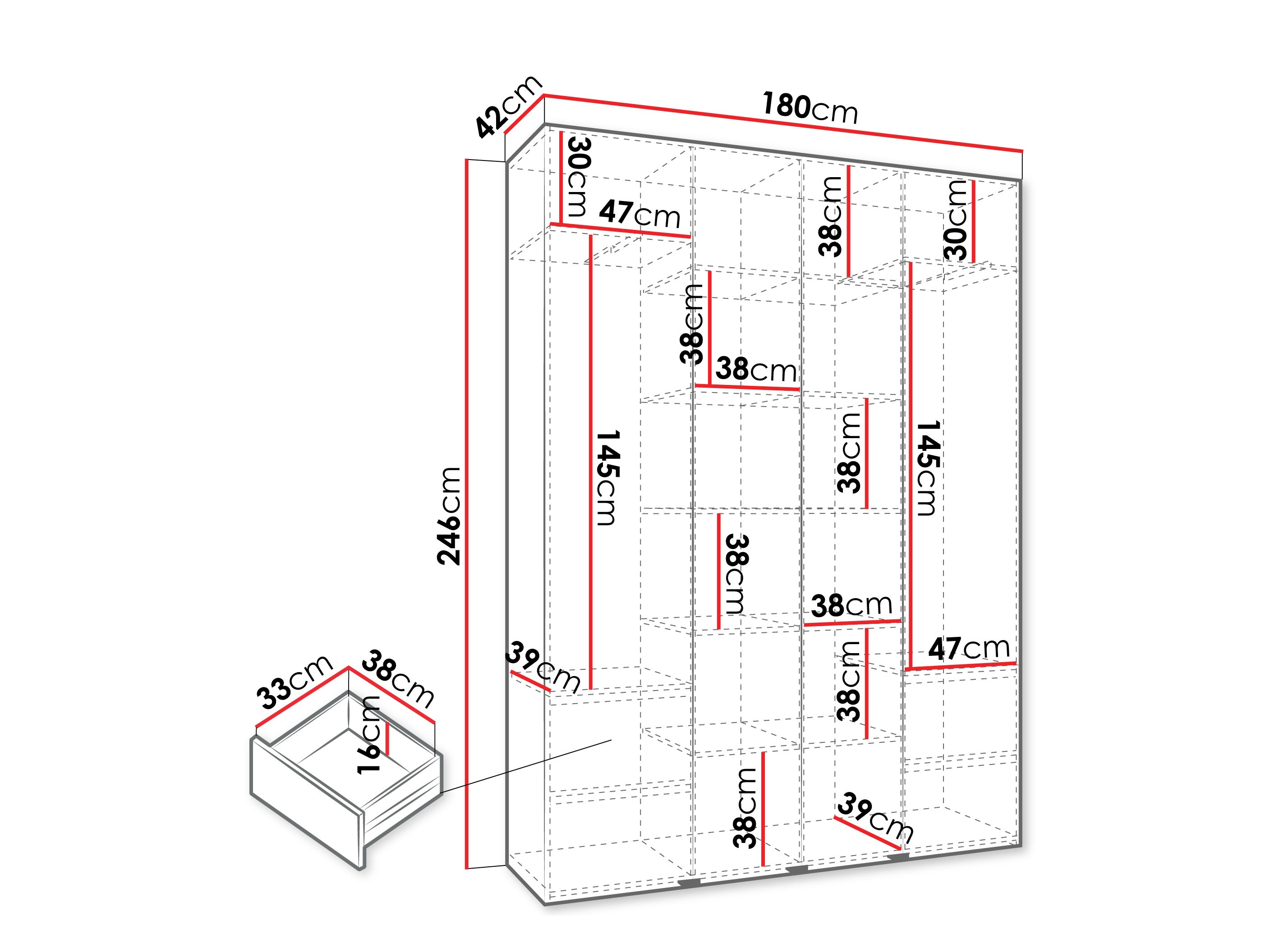 Skapis Hartford 554 (Balts)