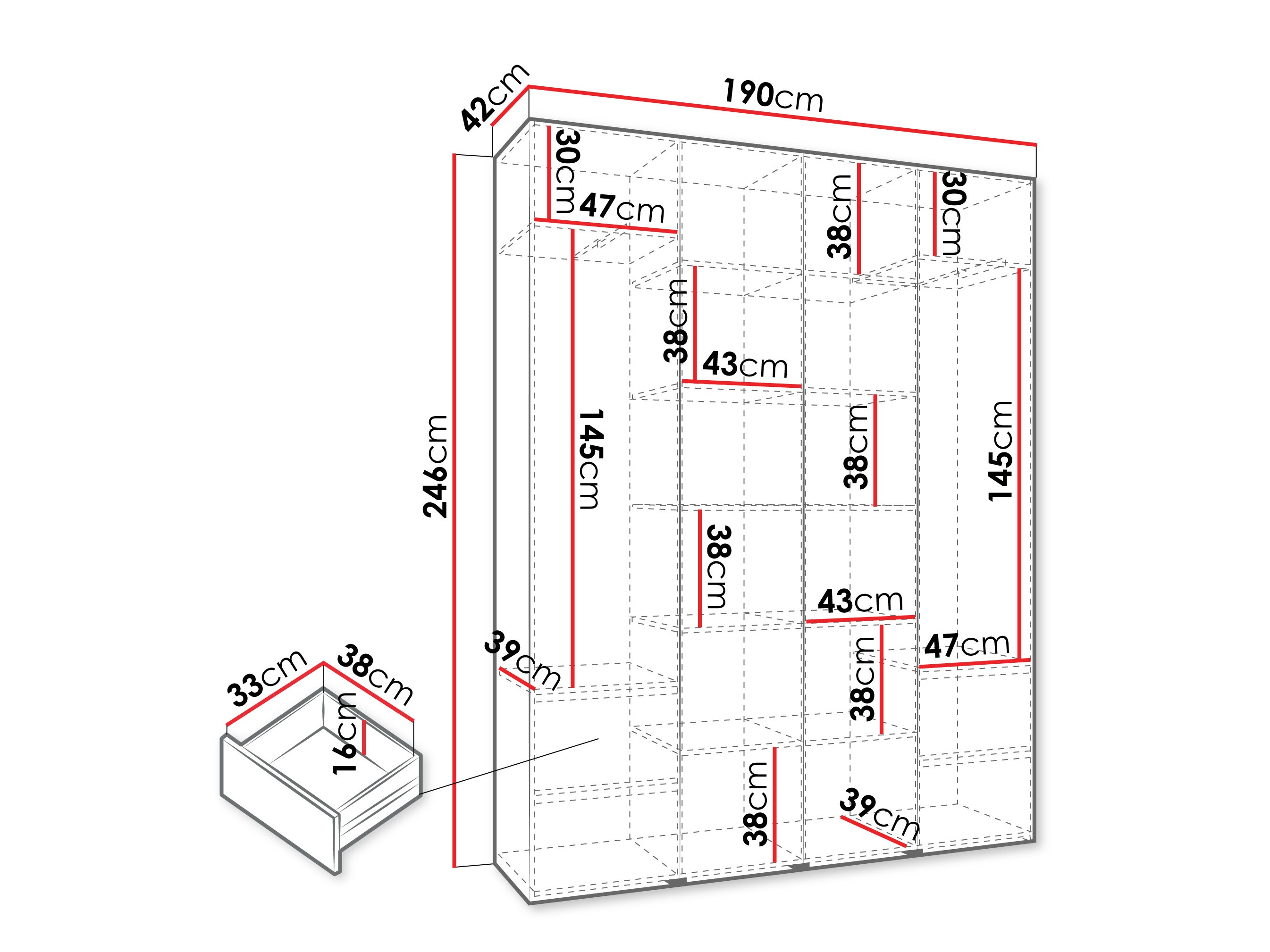 Skapis Hartford 554 (Balts)