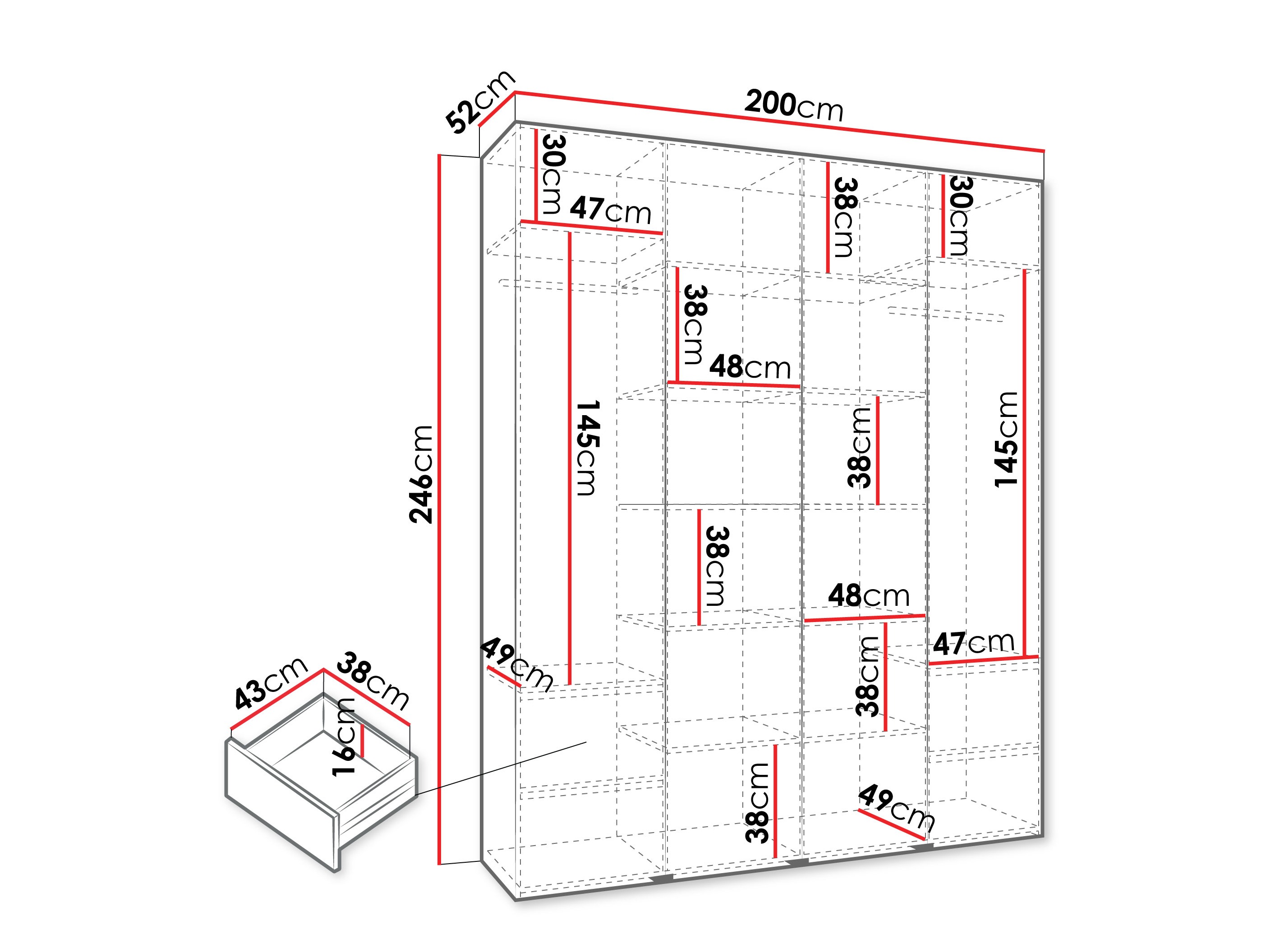 Skapis Hartford 554 (Balts)