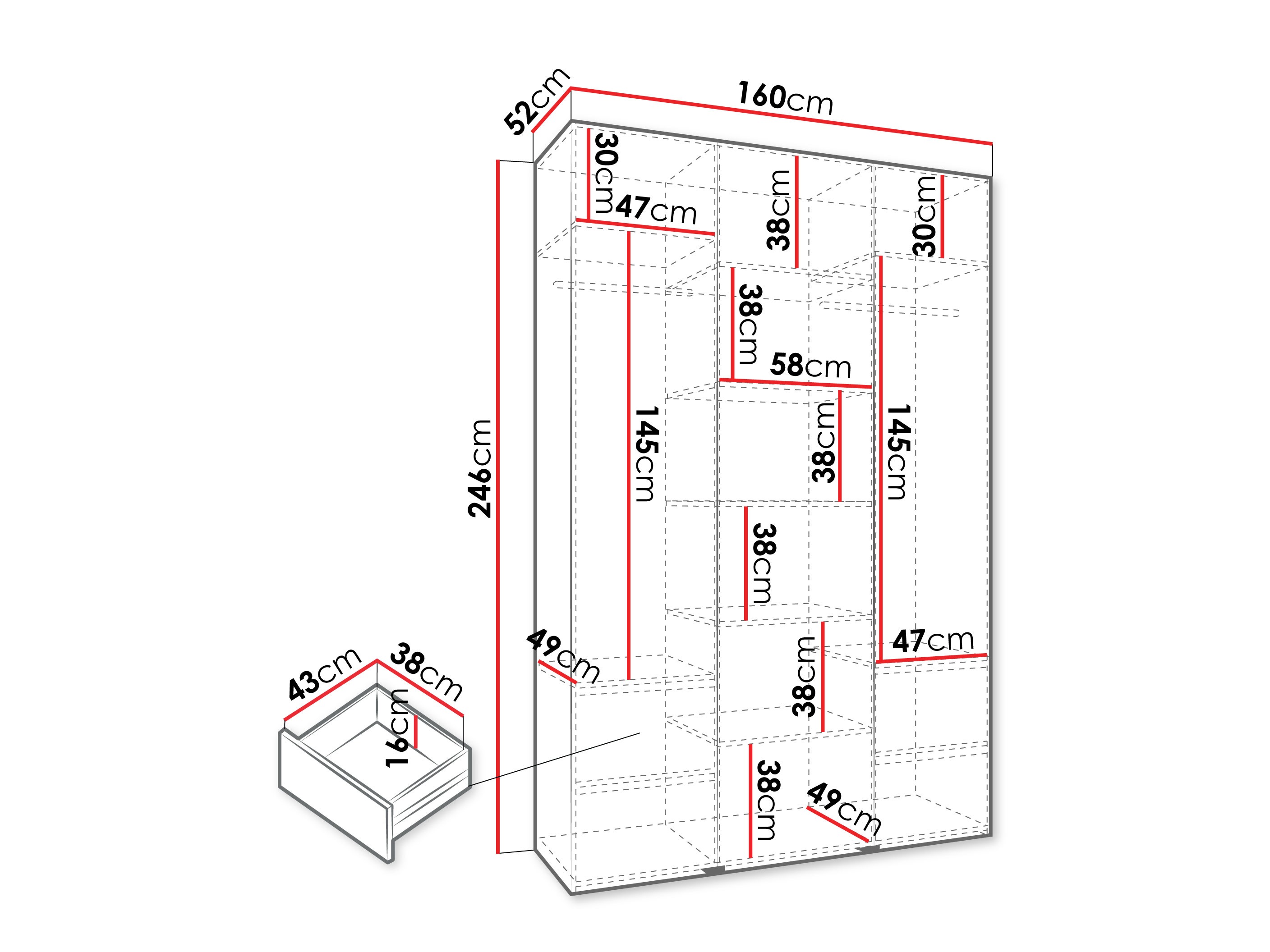 Skapis Hartford 544 (Balts)
