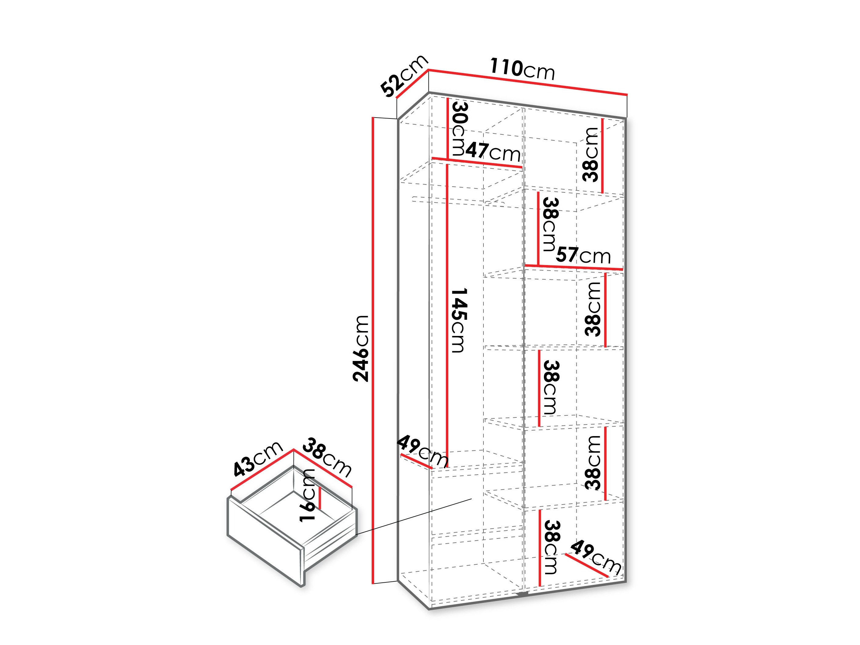 Skapis Hartford 562 (Balts)