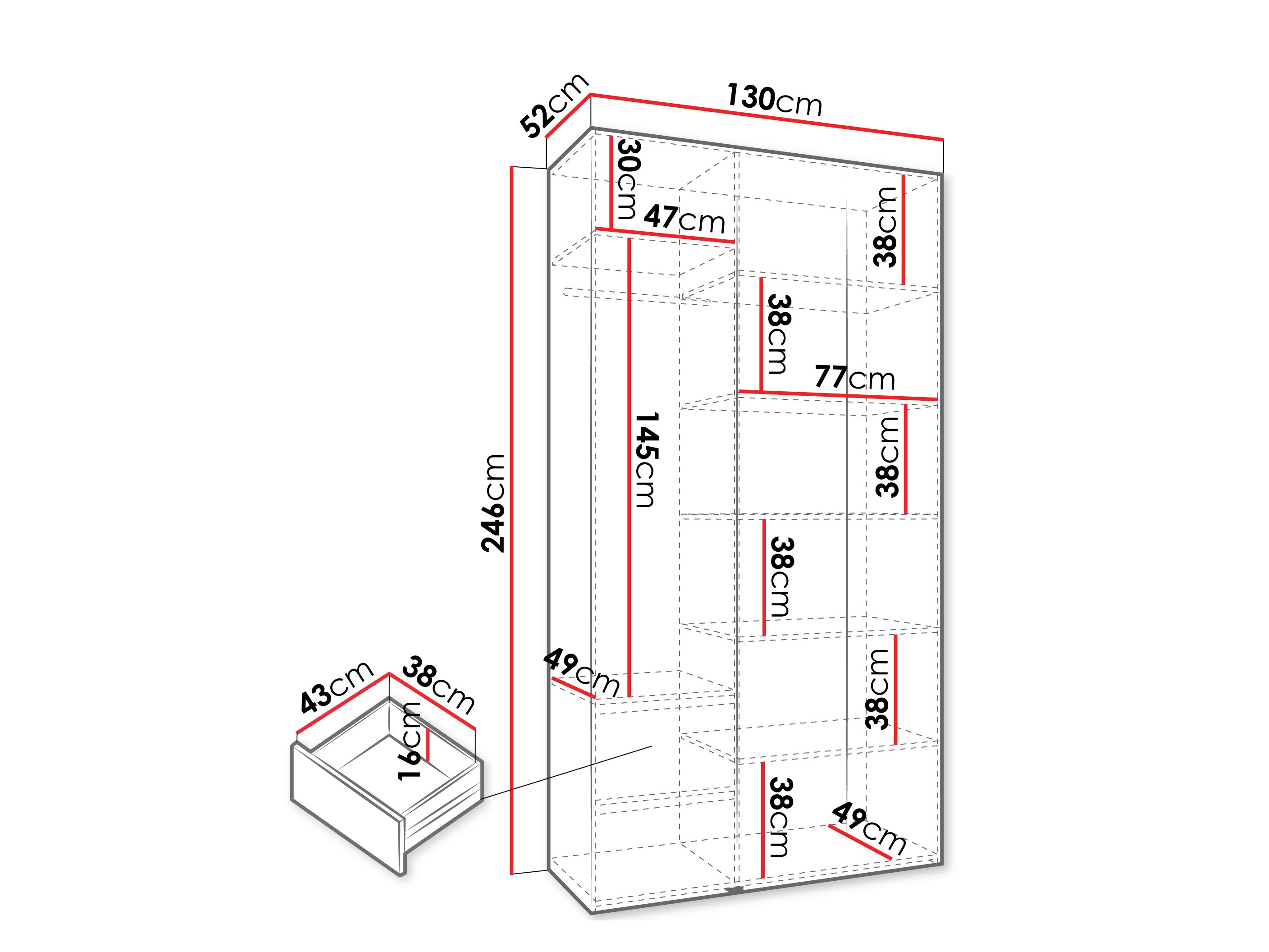 Skapis Hartford 563 (Balts)