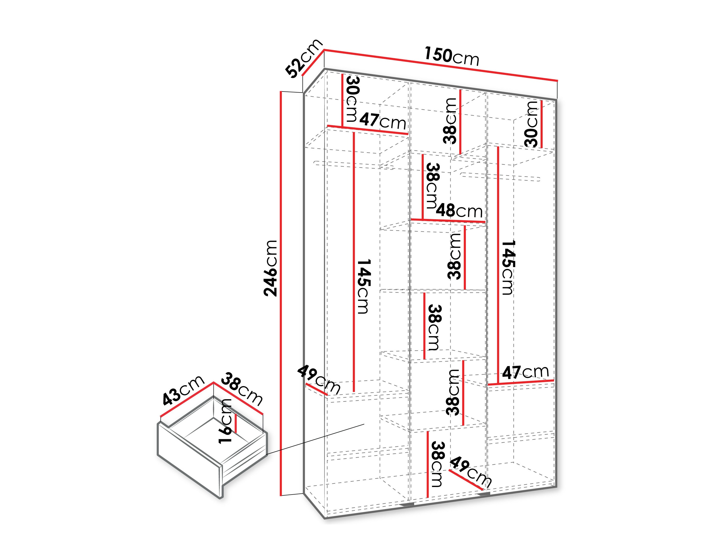 Skapis Hartford 563 (Balts)