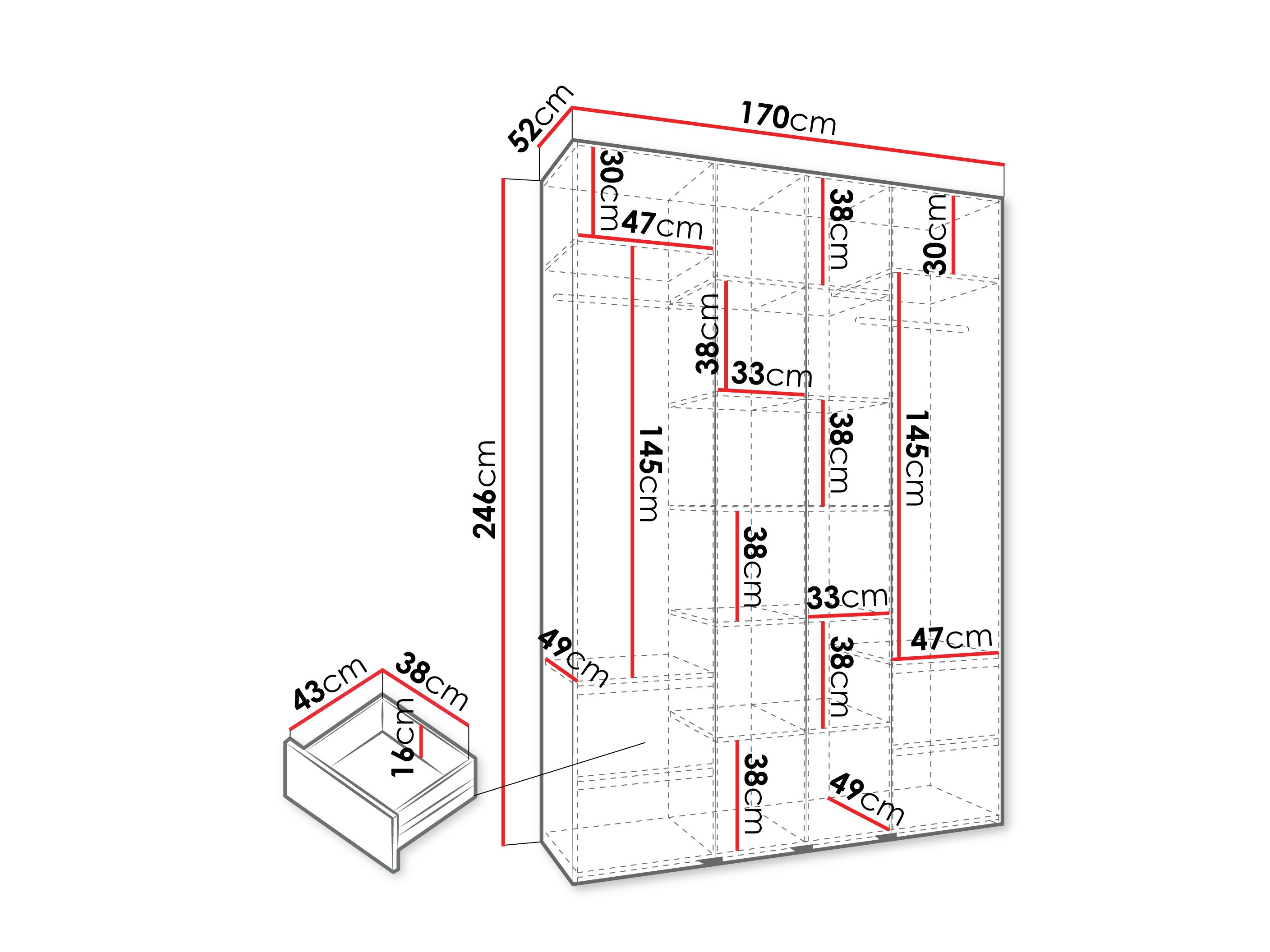 Skapis Hartford 564 (Balts)