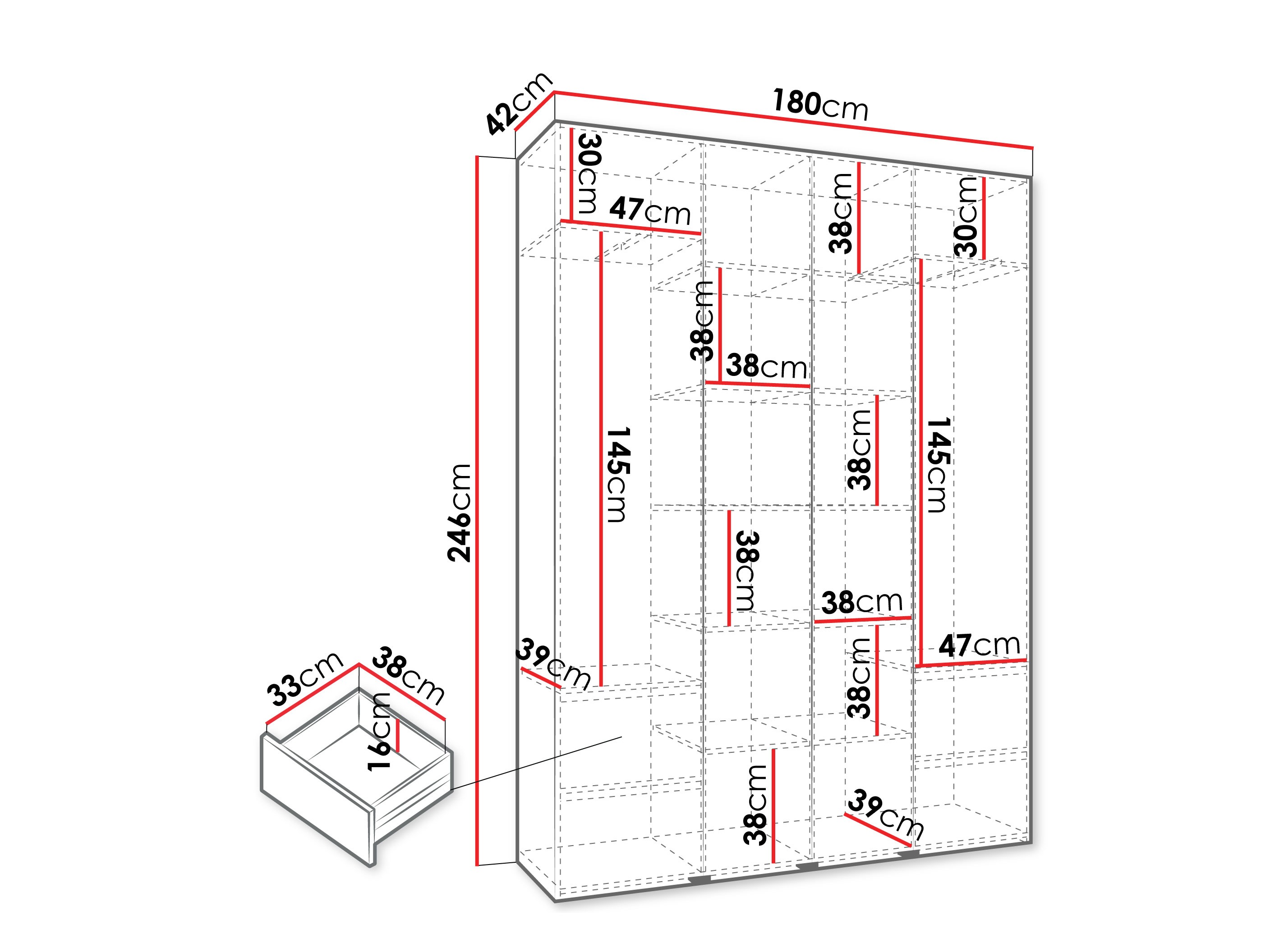 Skapis Hartford 564 (Balts)