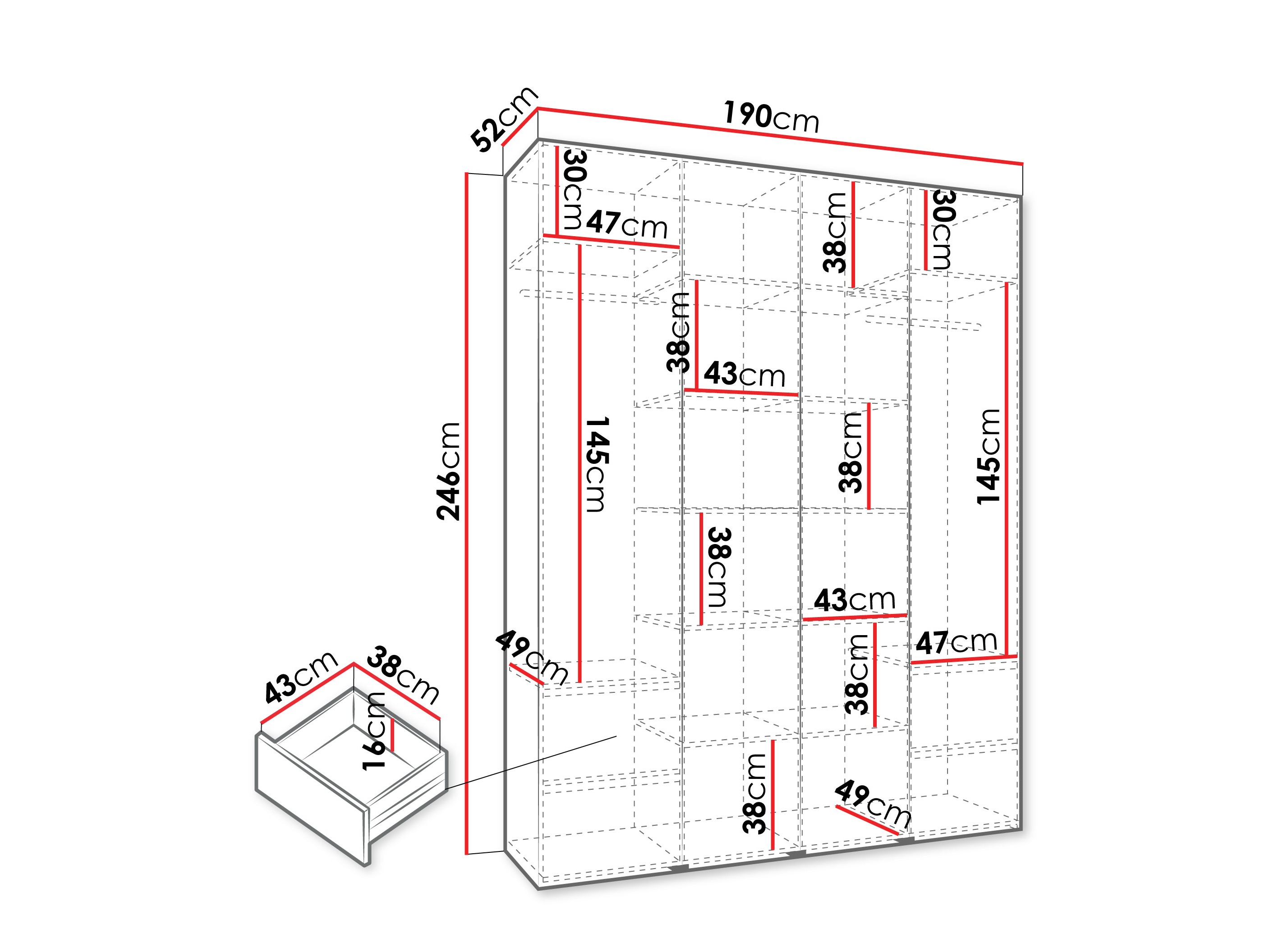 Skapis Hartford 564 (Balts)