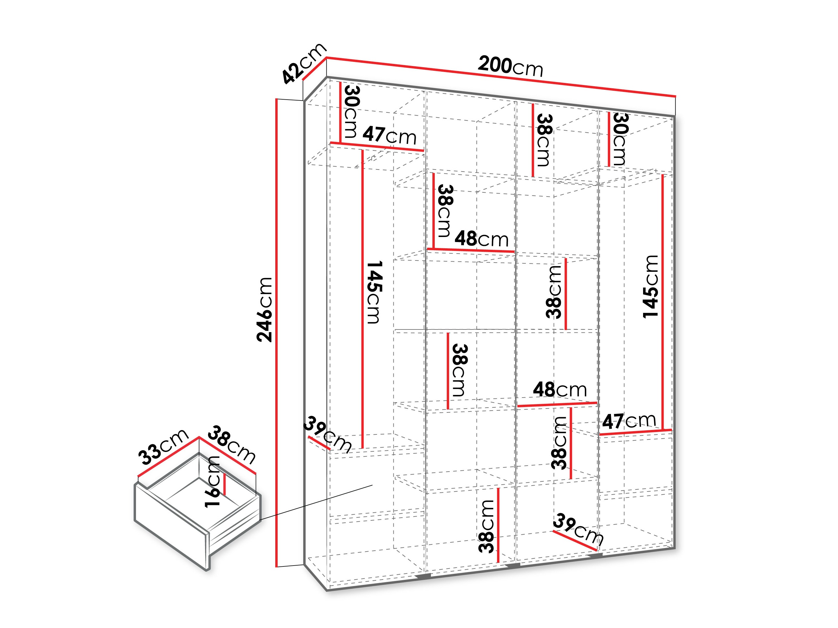 Skapis Hartford 564 (Balts)