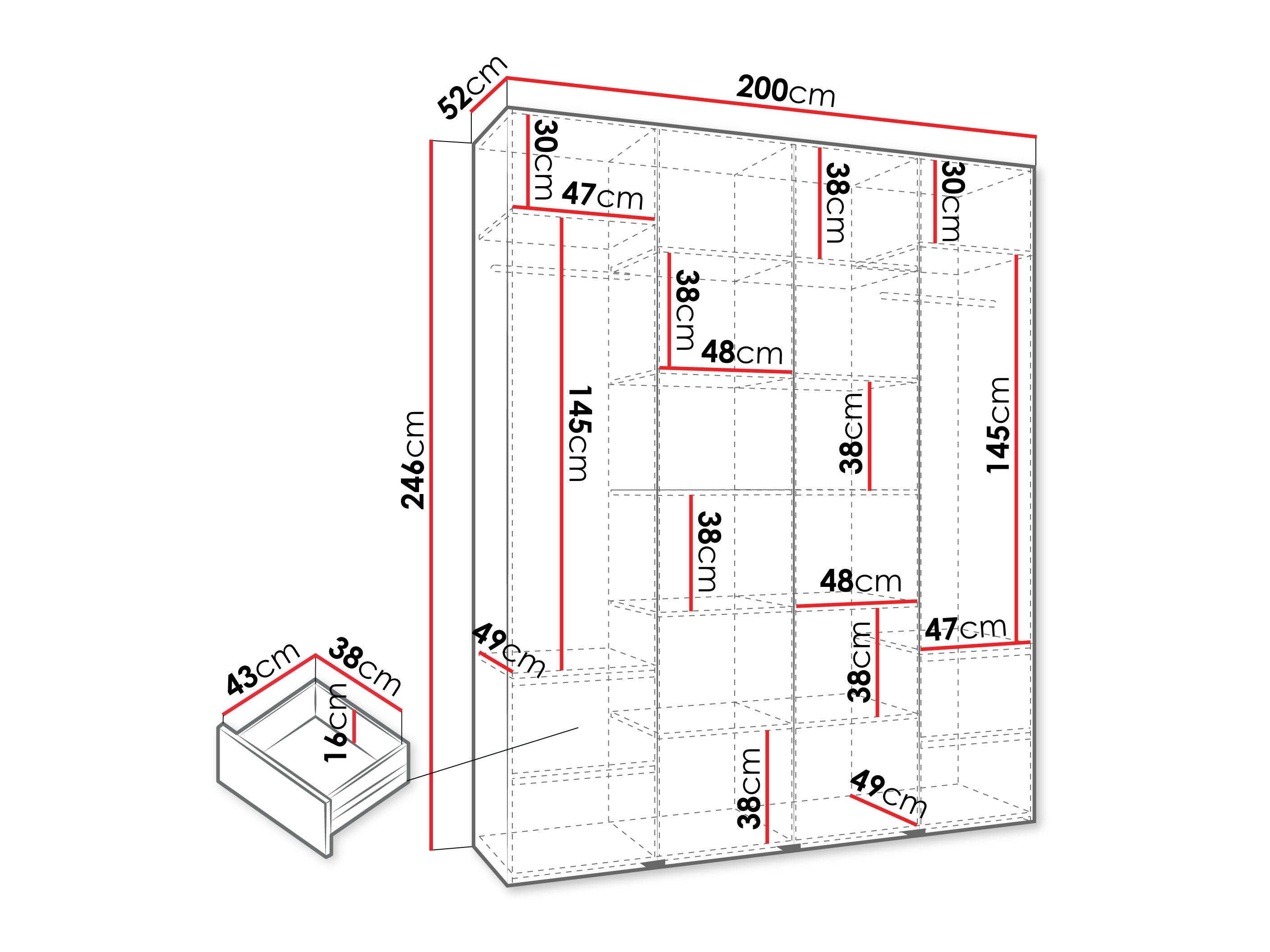 Skapis Hartford 564 (Balts)