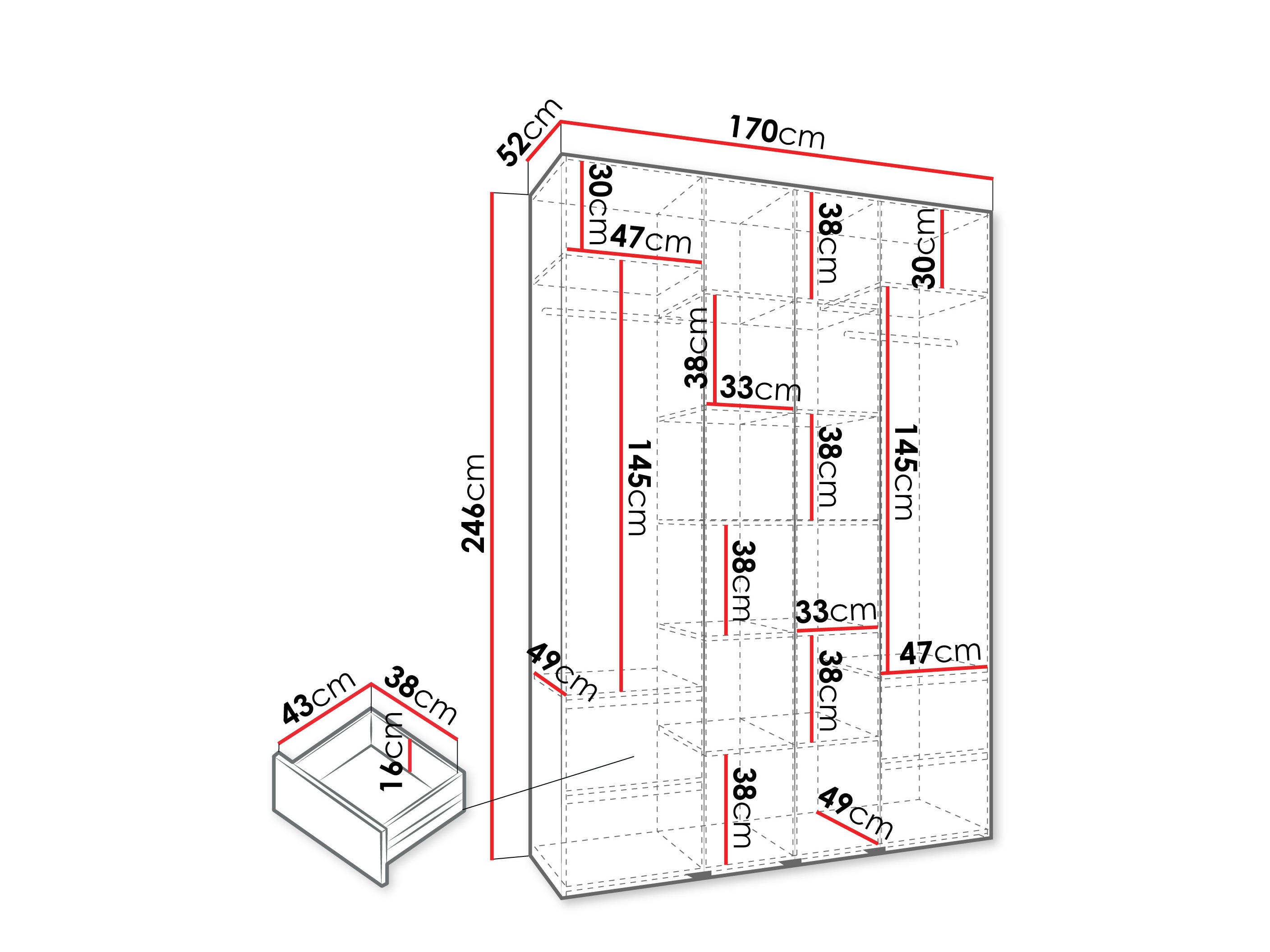 Skapis Hartford 570 (Balts)