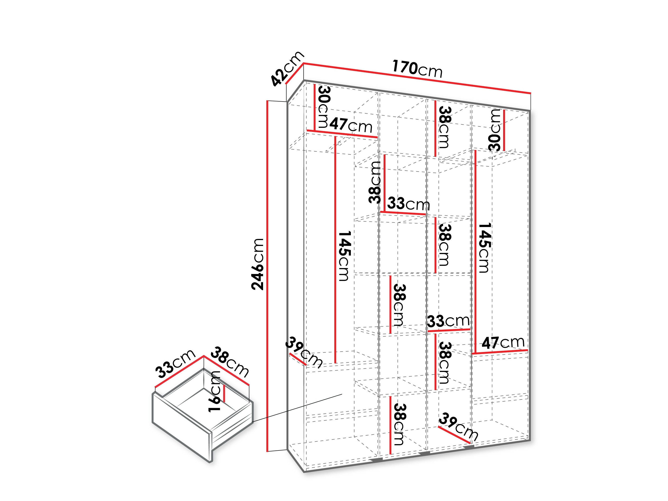 Skapis Hartford 570 (Balts)