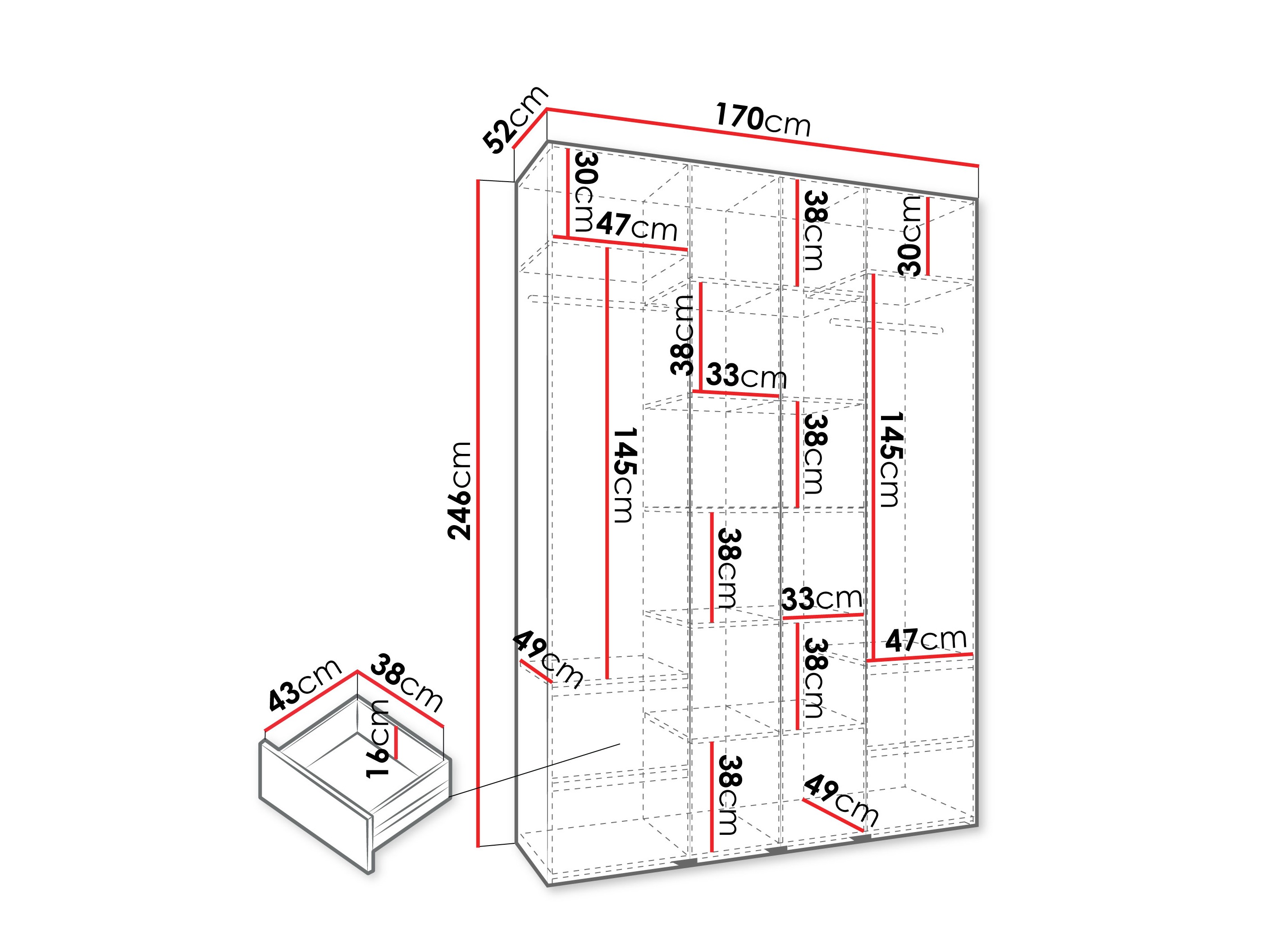 Skapis Hartford 570 (Balts)