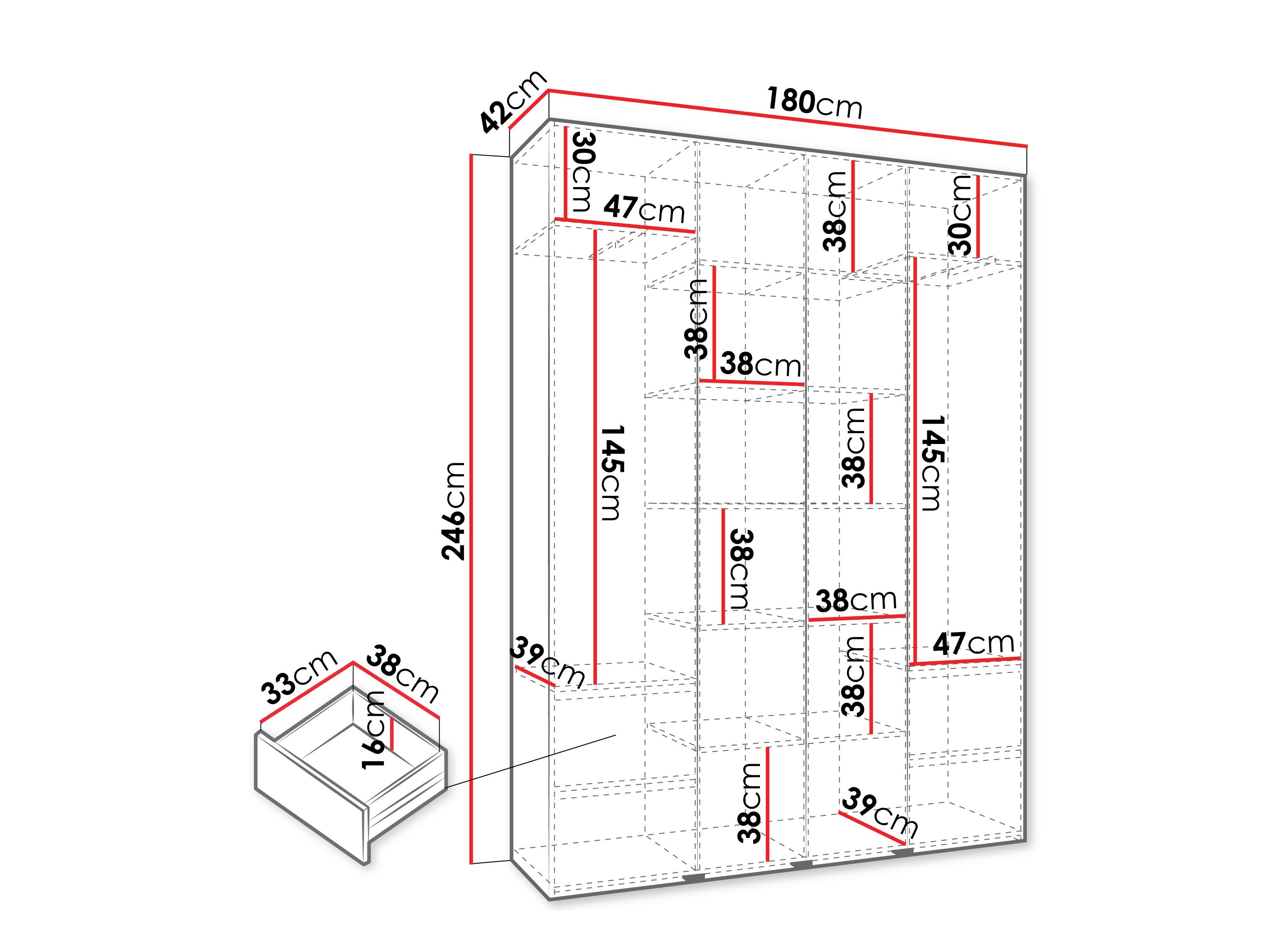Skapis Hartford 570 (Balts)