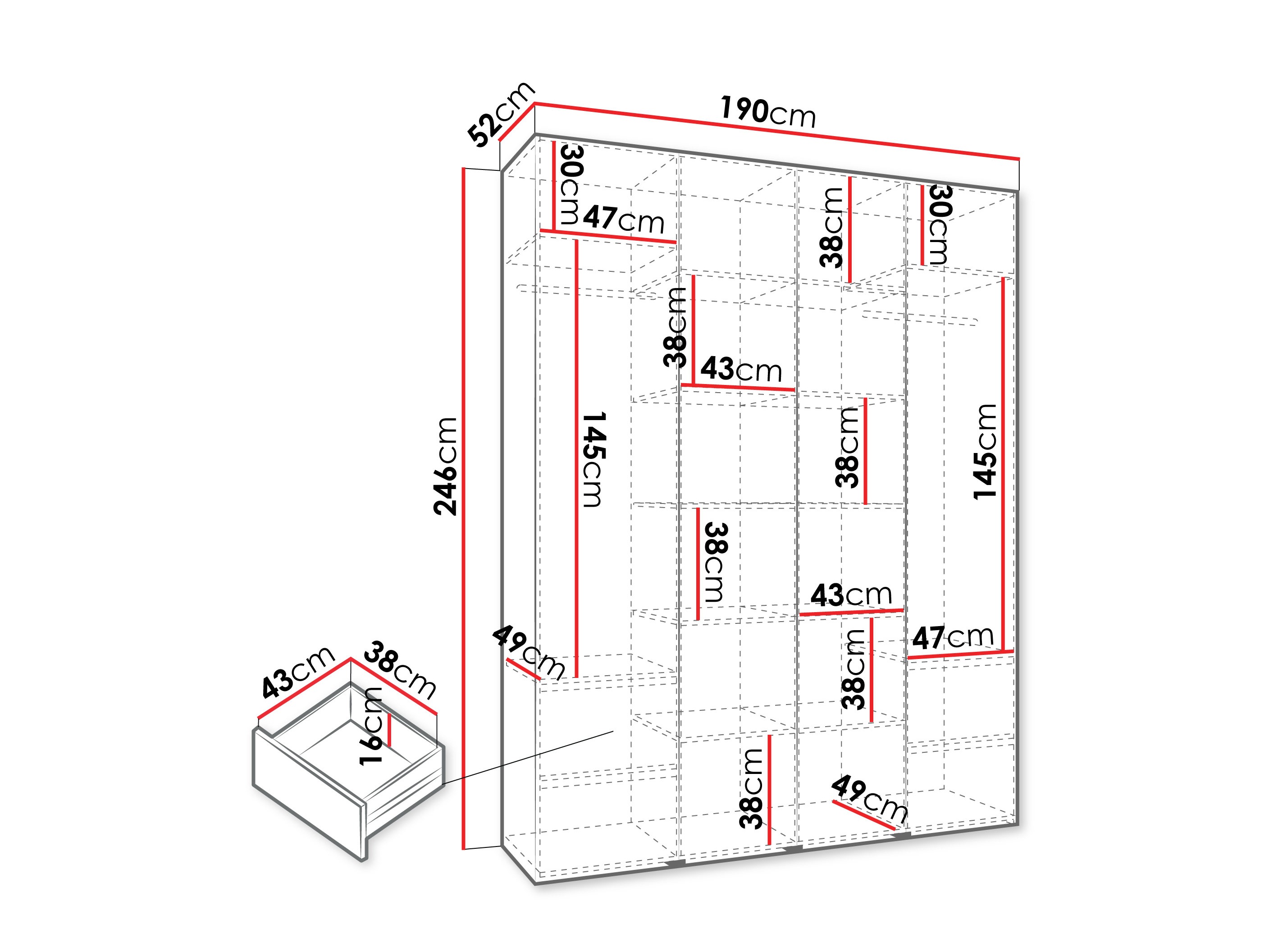 Skapis Hartford 570 (Balts)