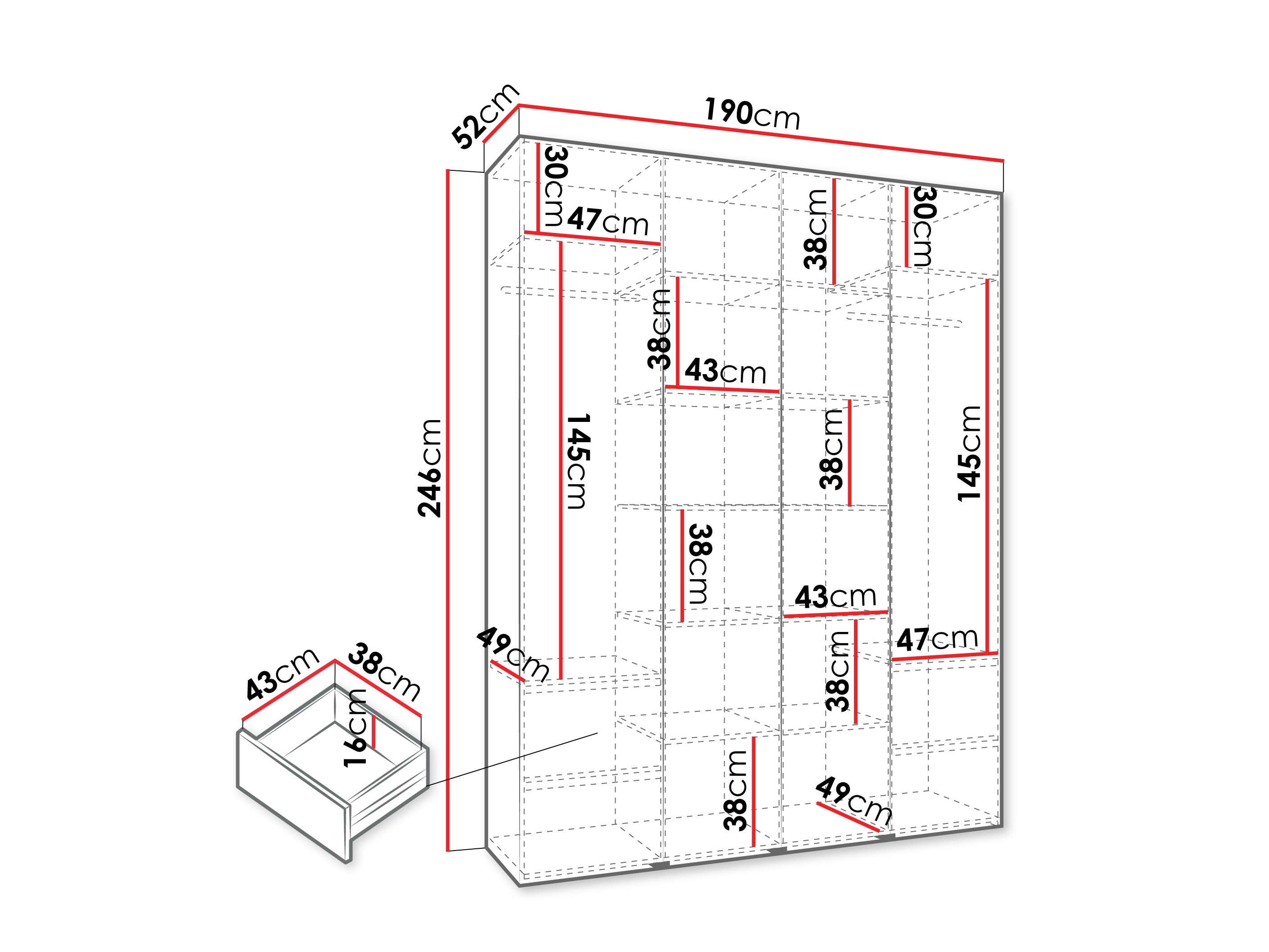 Skapis Hartford 570 (Balts)