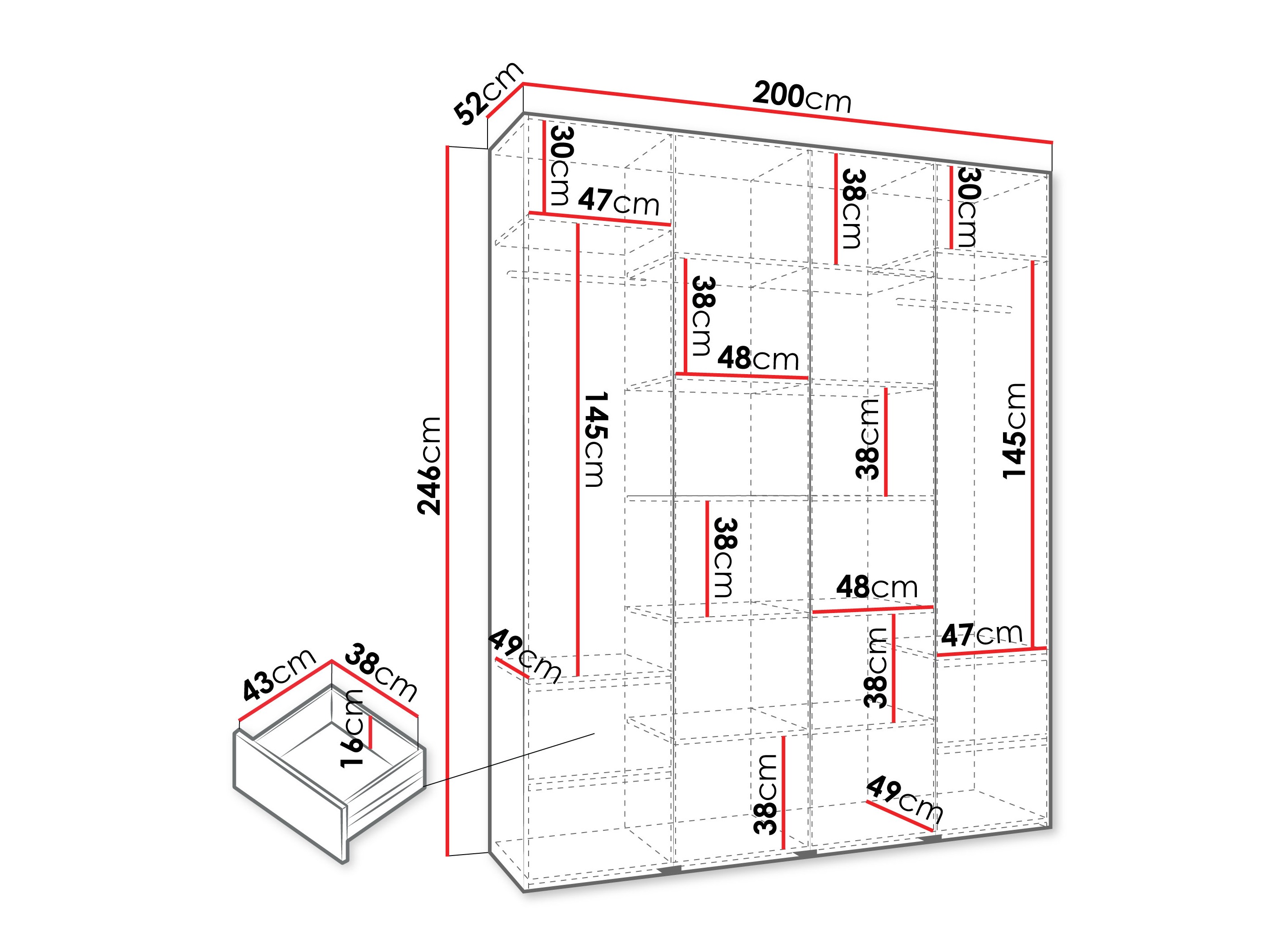 Skapis Hartford 570 (Balts)