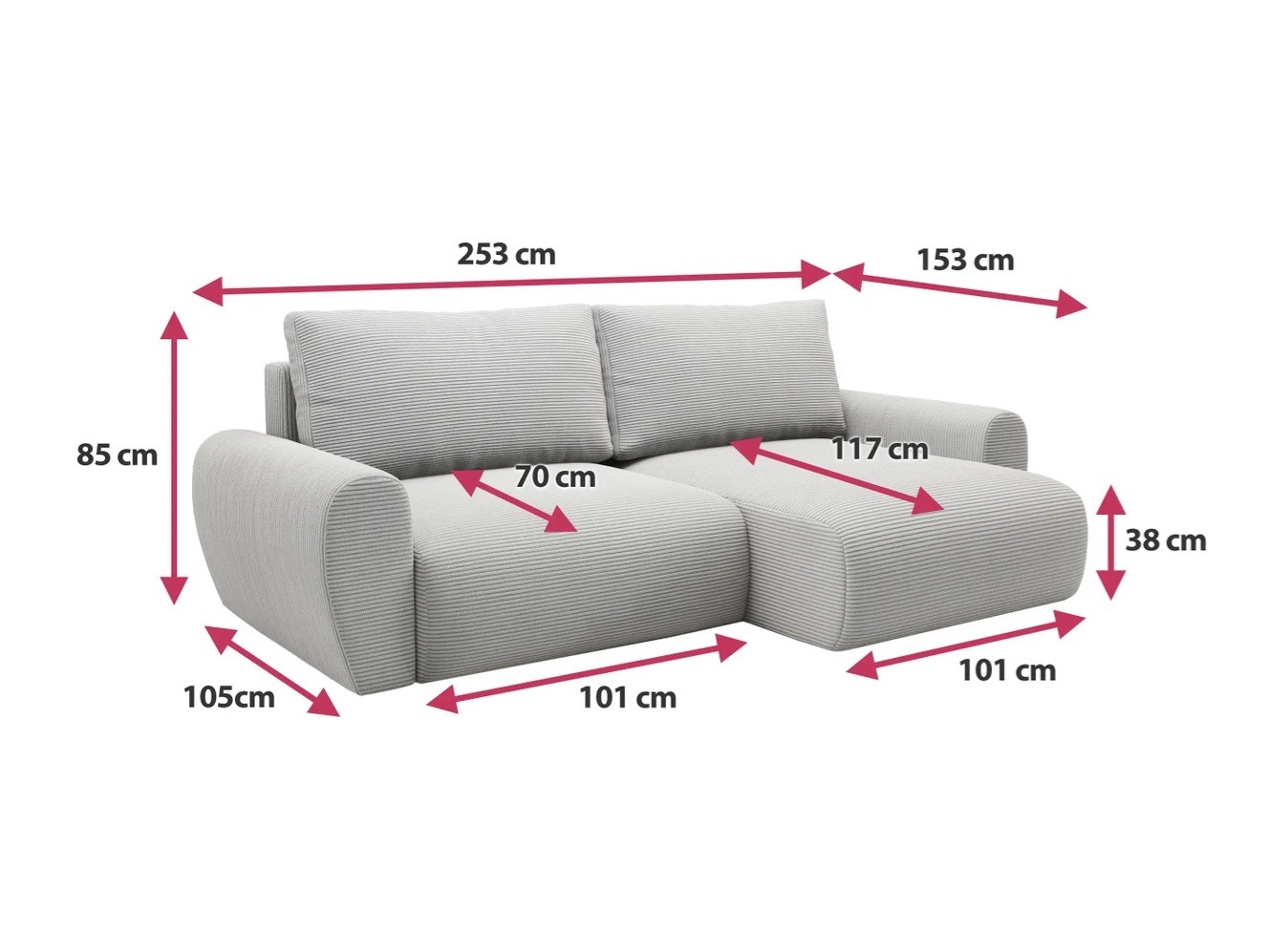 Stūra dīvāns Franklin 183 (Poso 14)