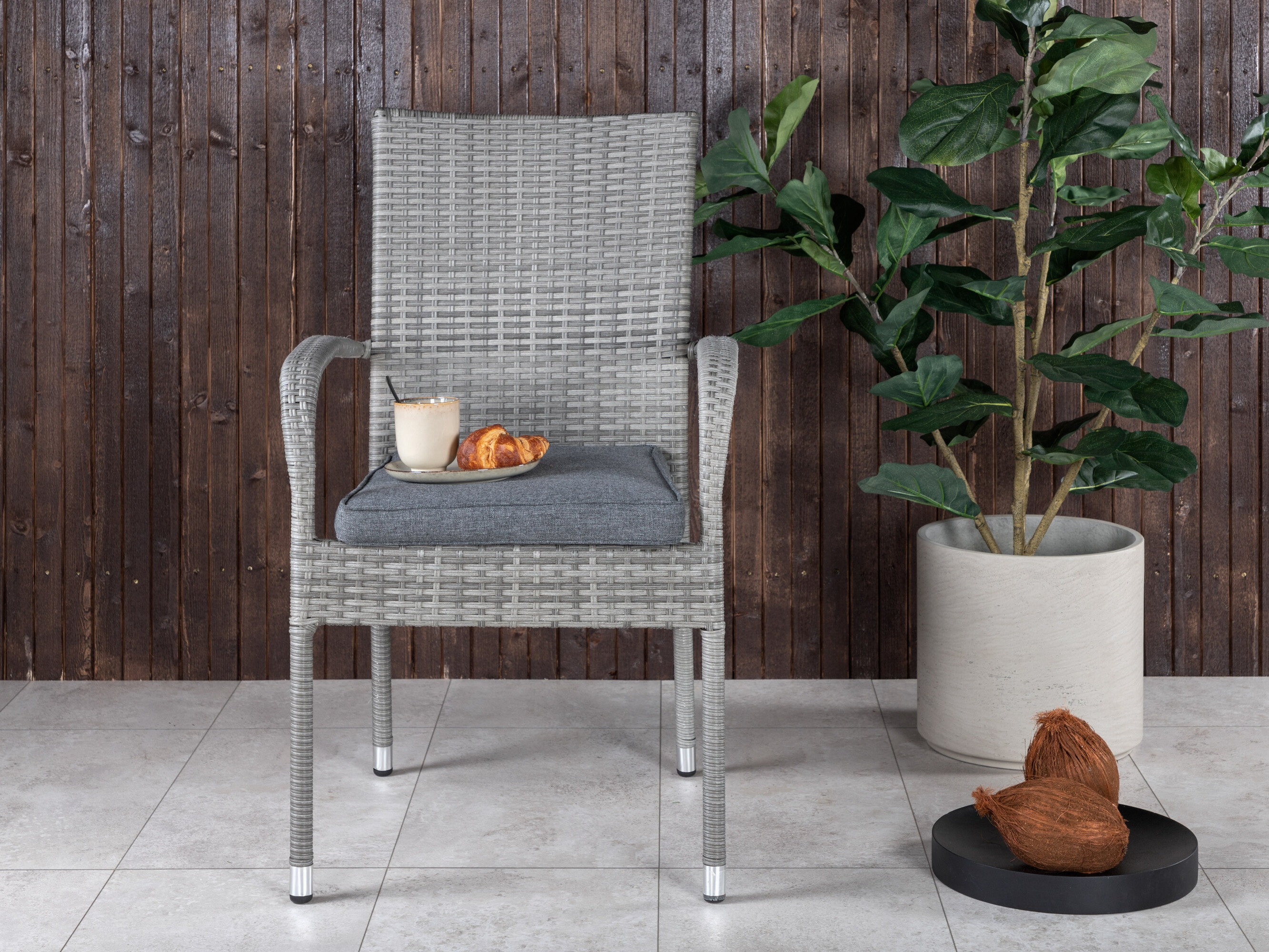 Dārza krēsls Dallas 736 (Pelēks)