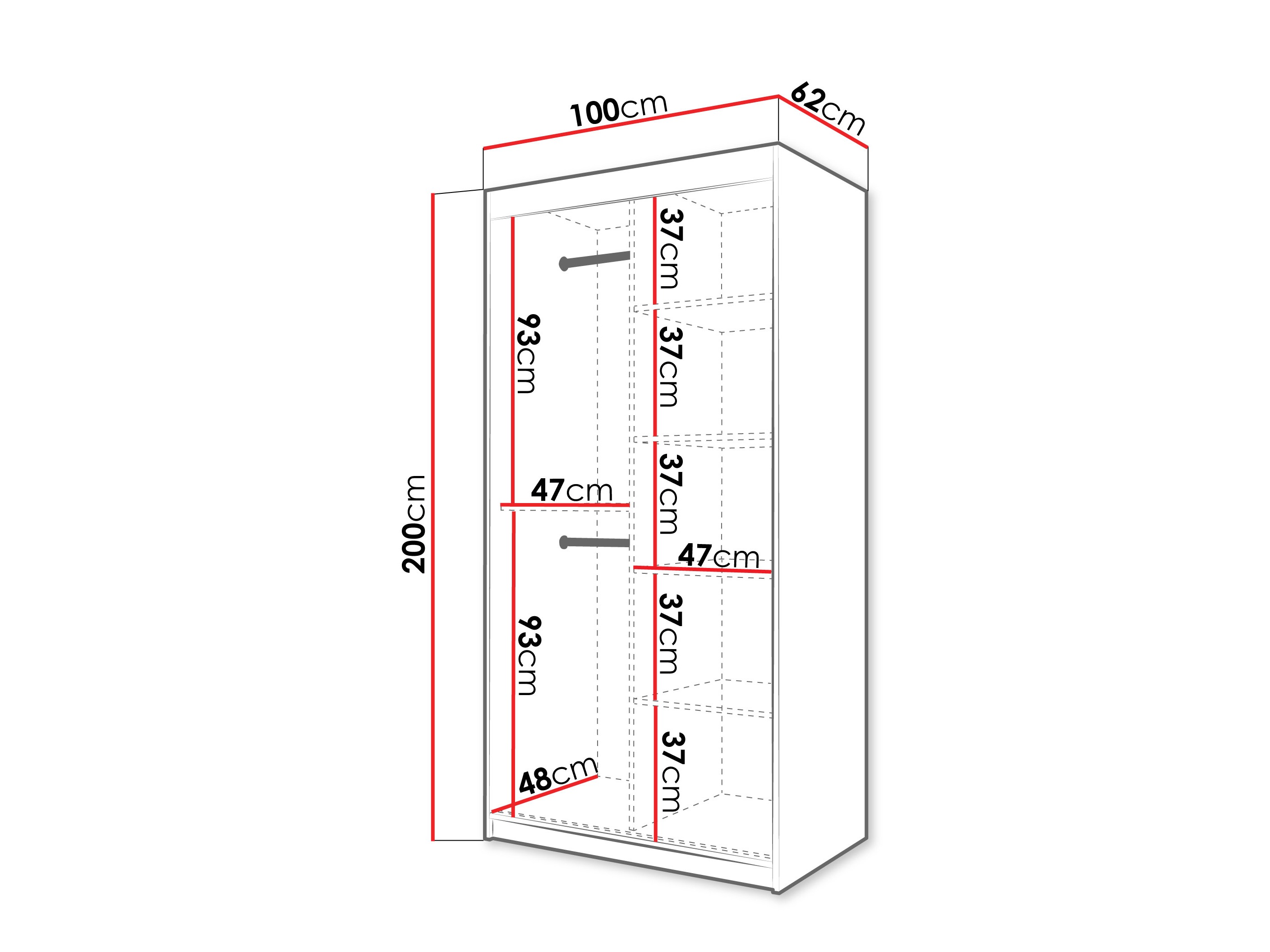 Skapis Hartford 576 (Melns)