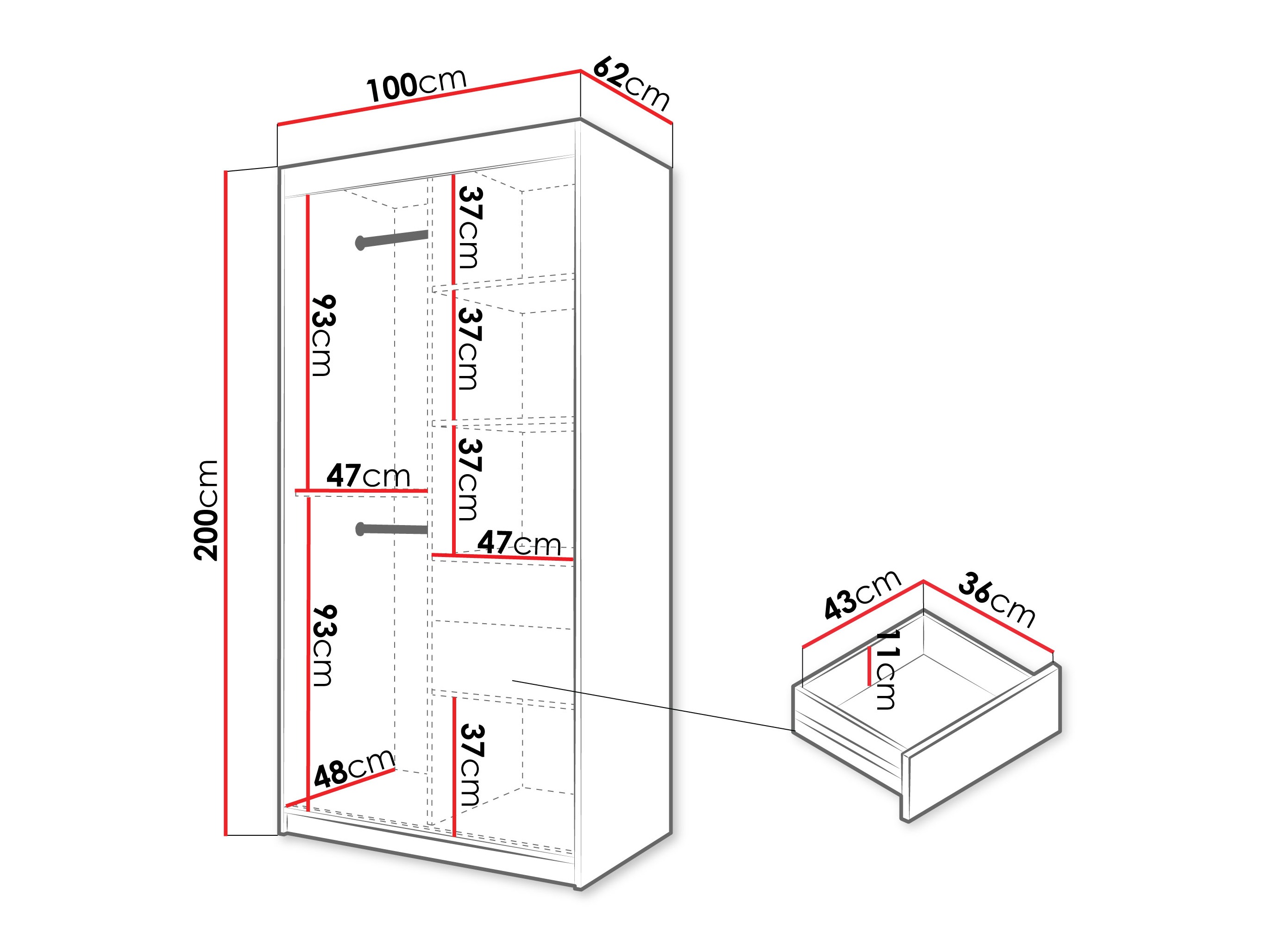 Шкаф Hartford 578 (Чёрный)