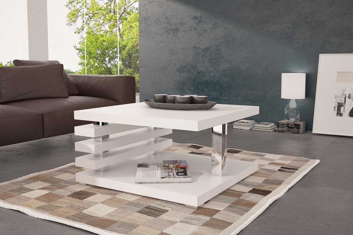 Žurnālu galdiņš Goodyear 122 (Matēts balts)