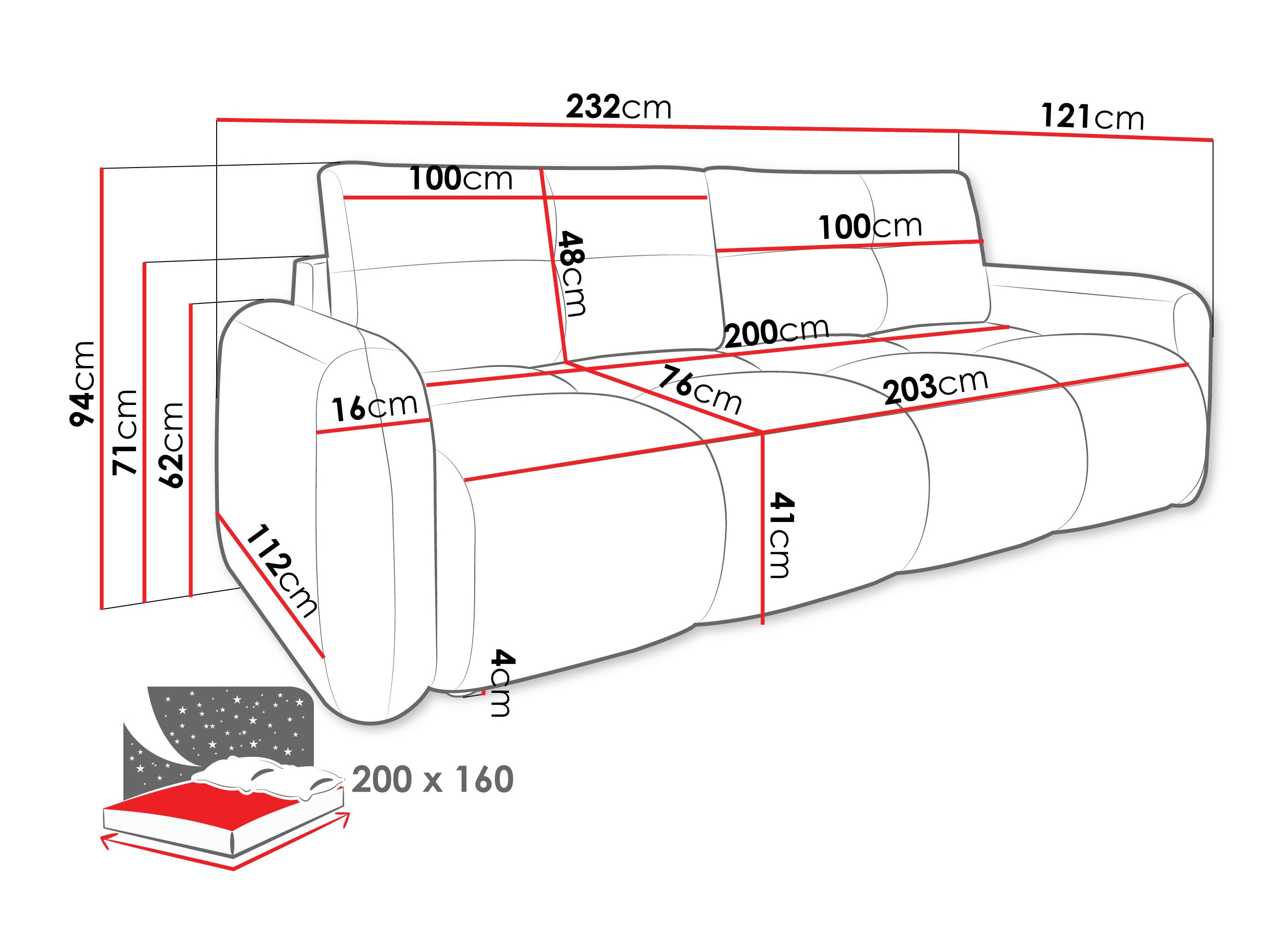 Dīvāns gulta Clinton 100 (Lambi 06)