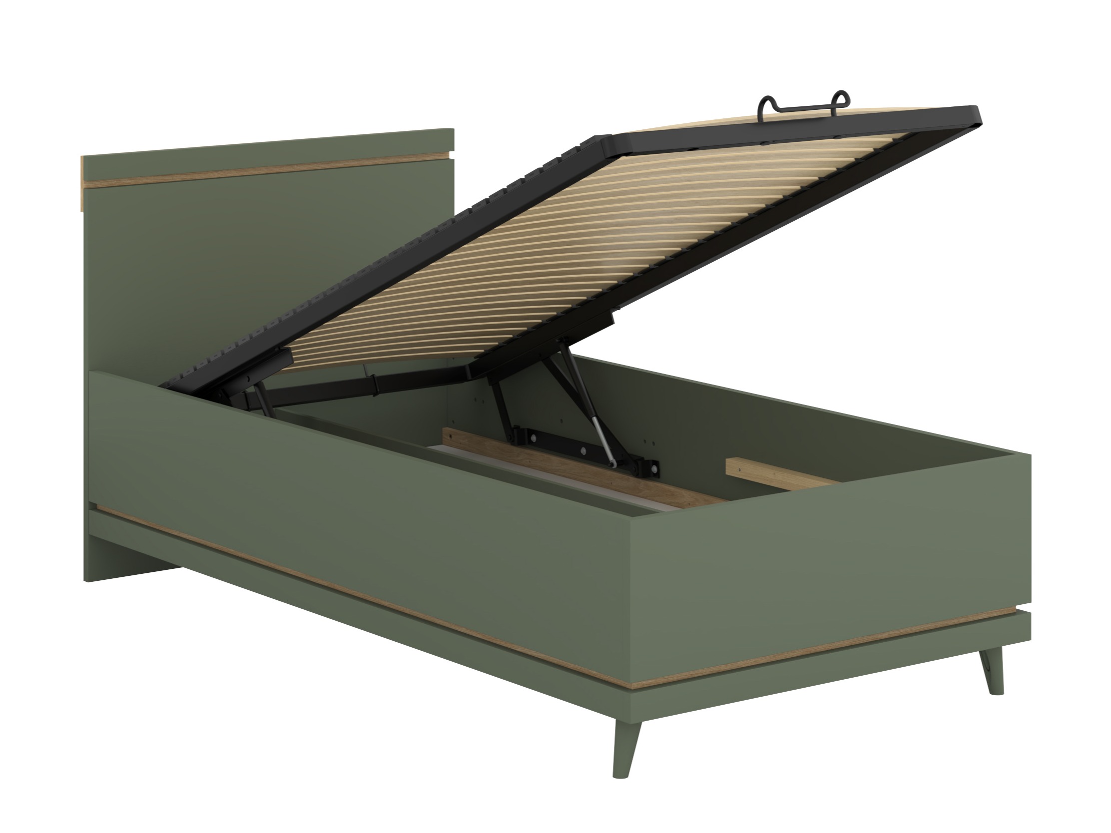 Кровать Fertalu 107 (Зелёный + Дуб)