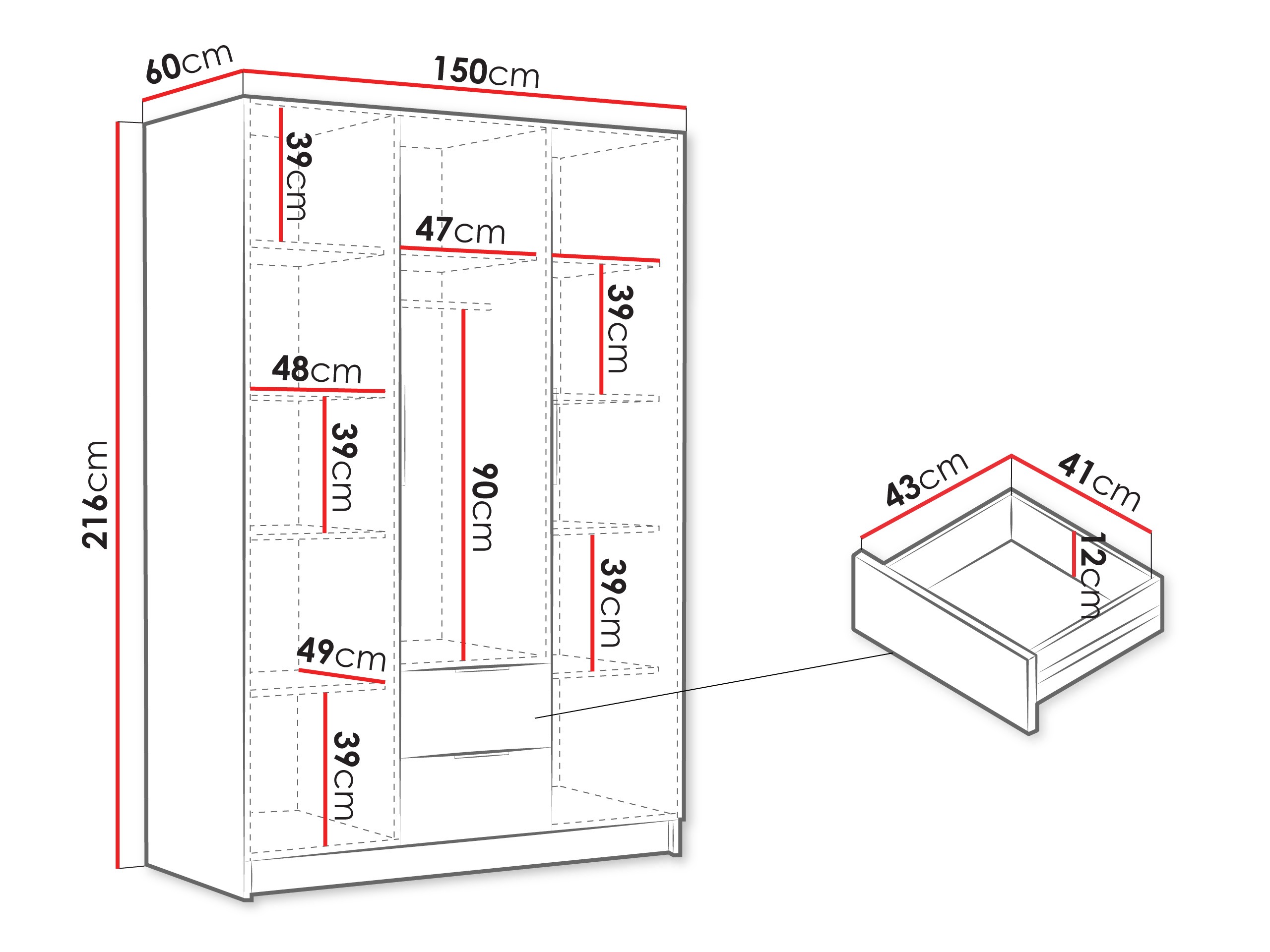 Skapis Closico 200 (Ozols)