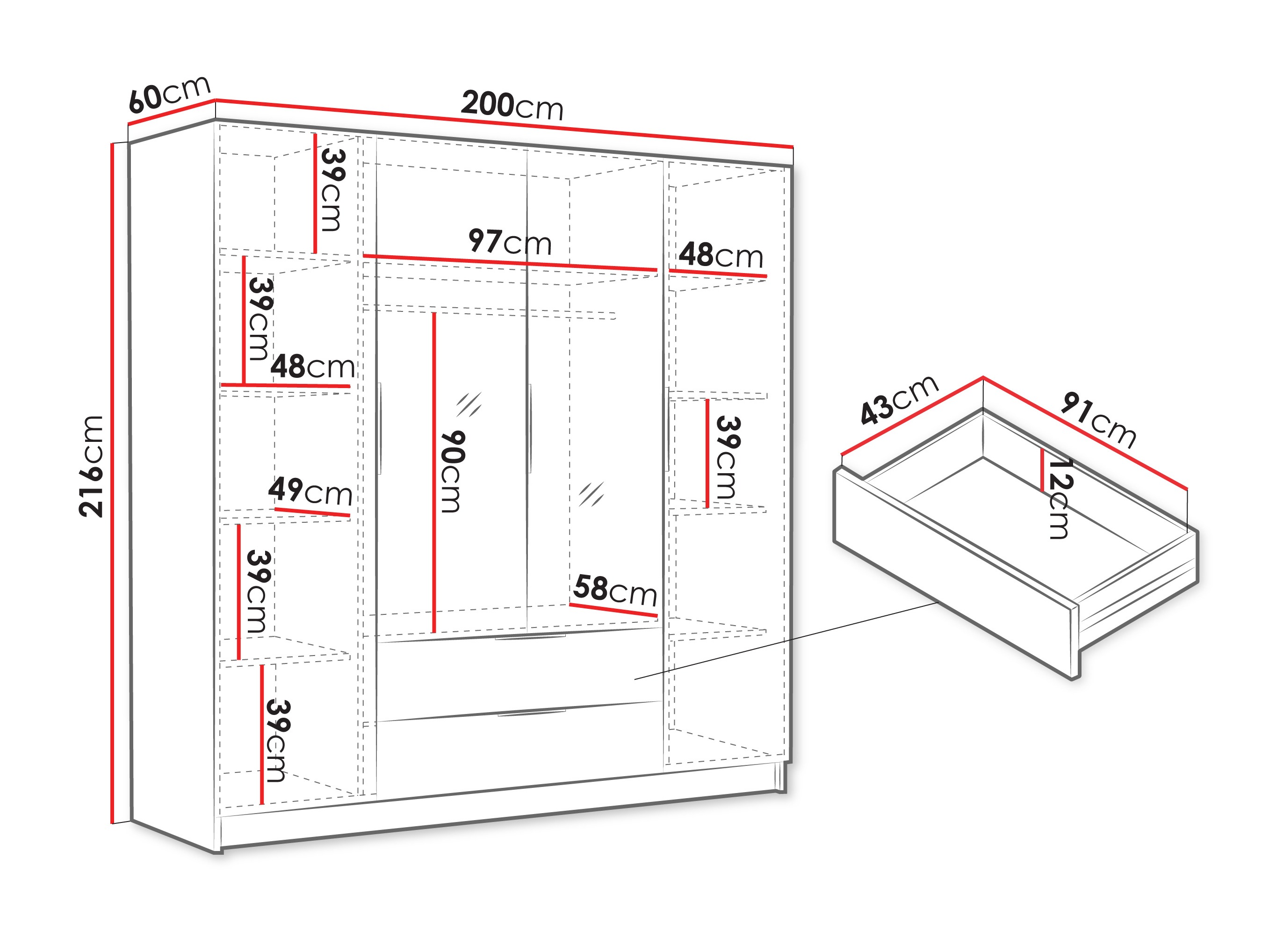 Skapis Closico 201 (Ozols)