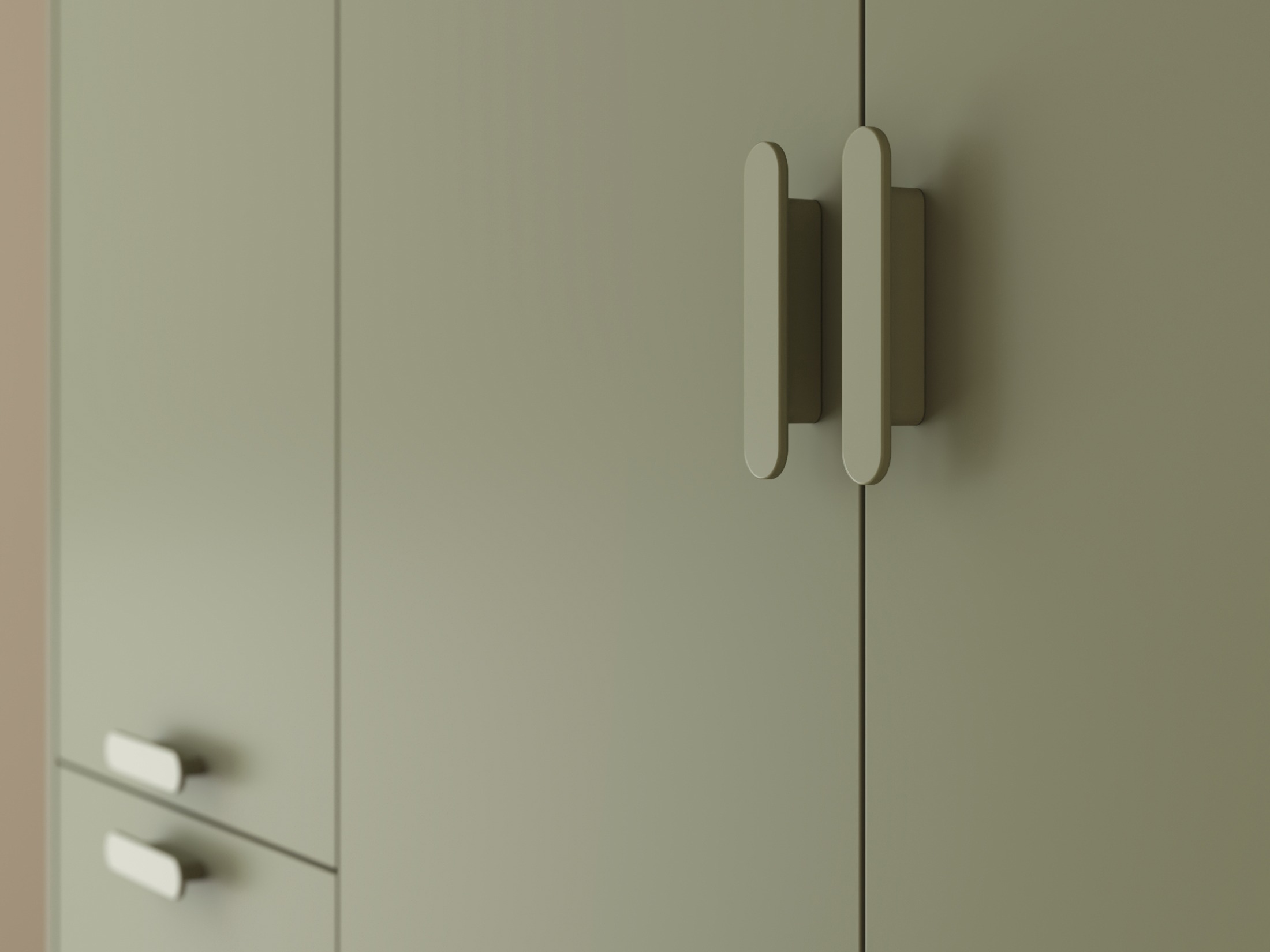 Skapis Fertalu 100 (Zaļš + Ozols)