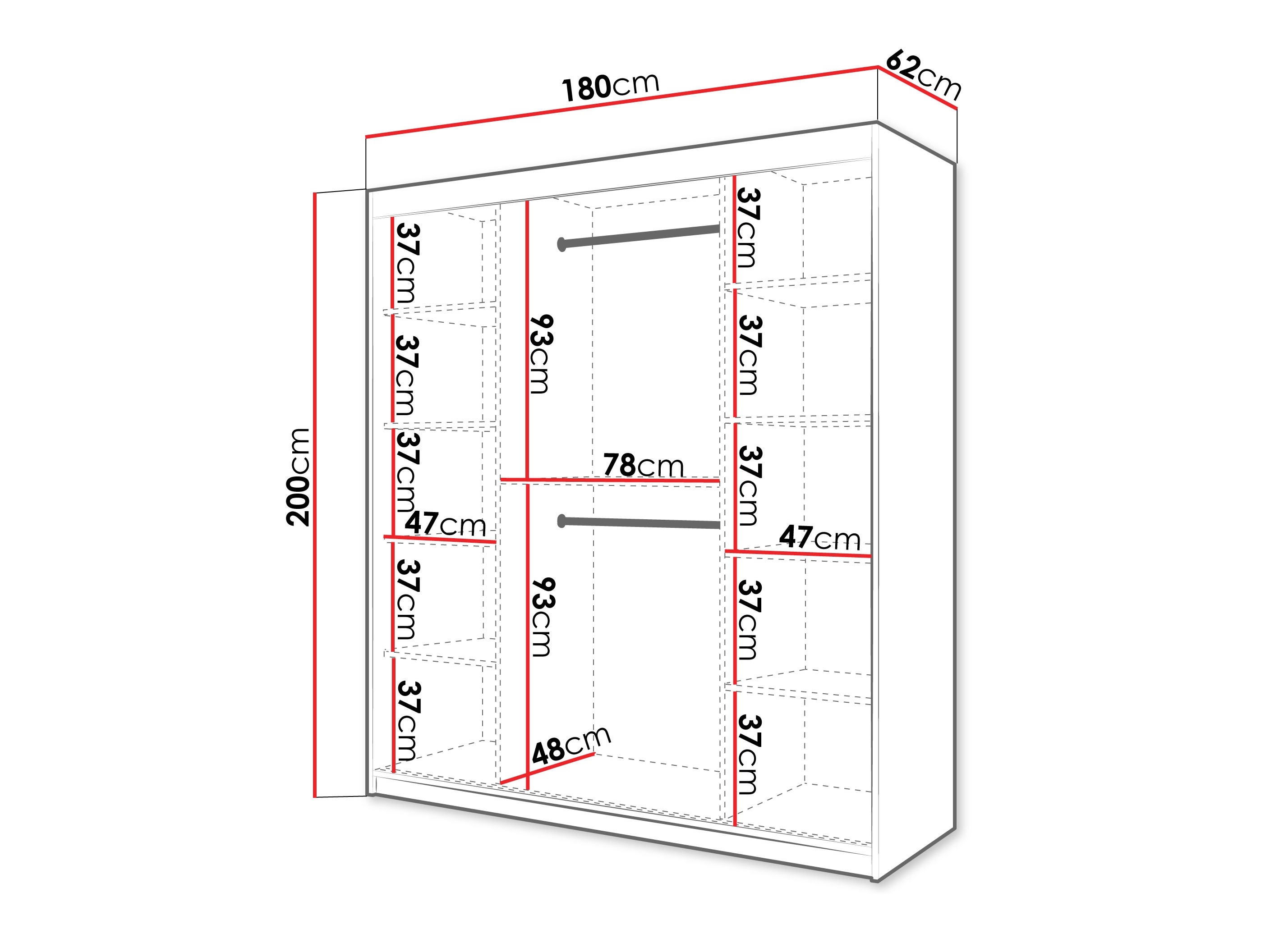Skapis Hartford 578 (Melns)