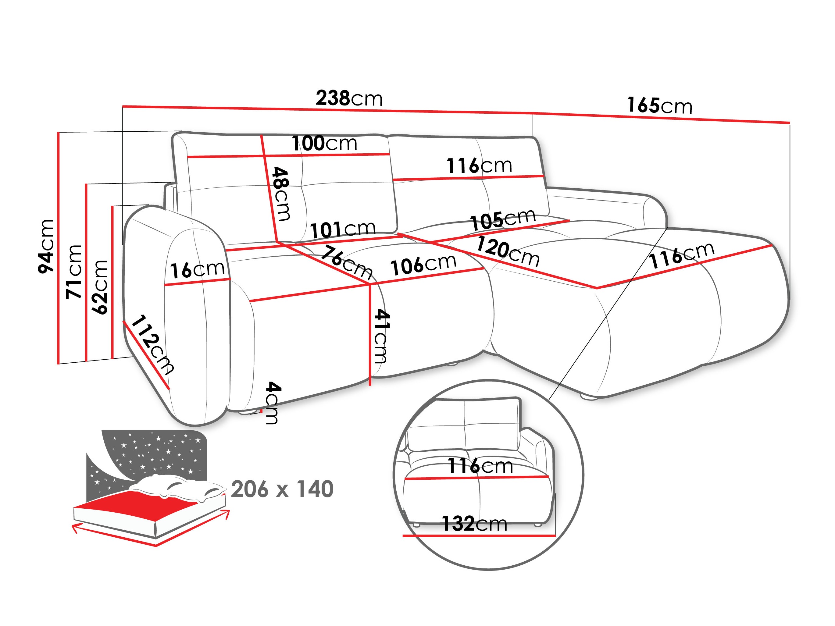 Stūra dīvāns Clinton 101 (Lambi 12)