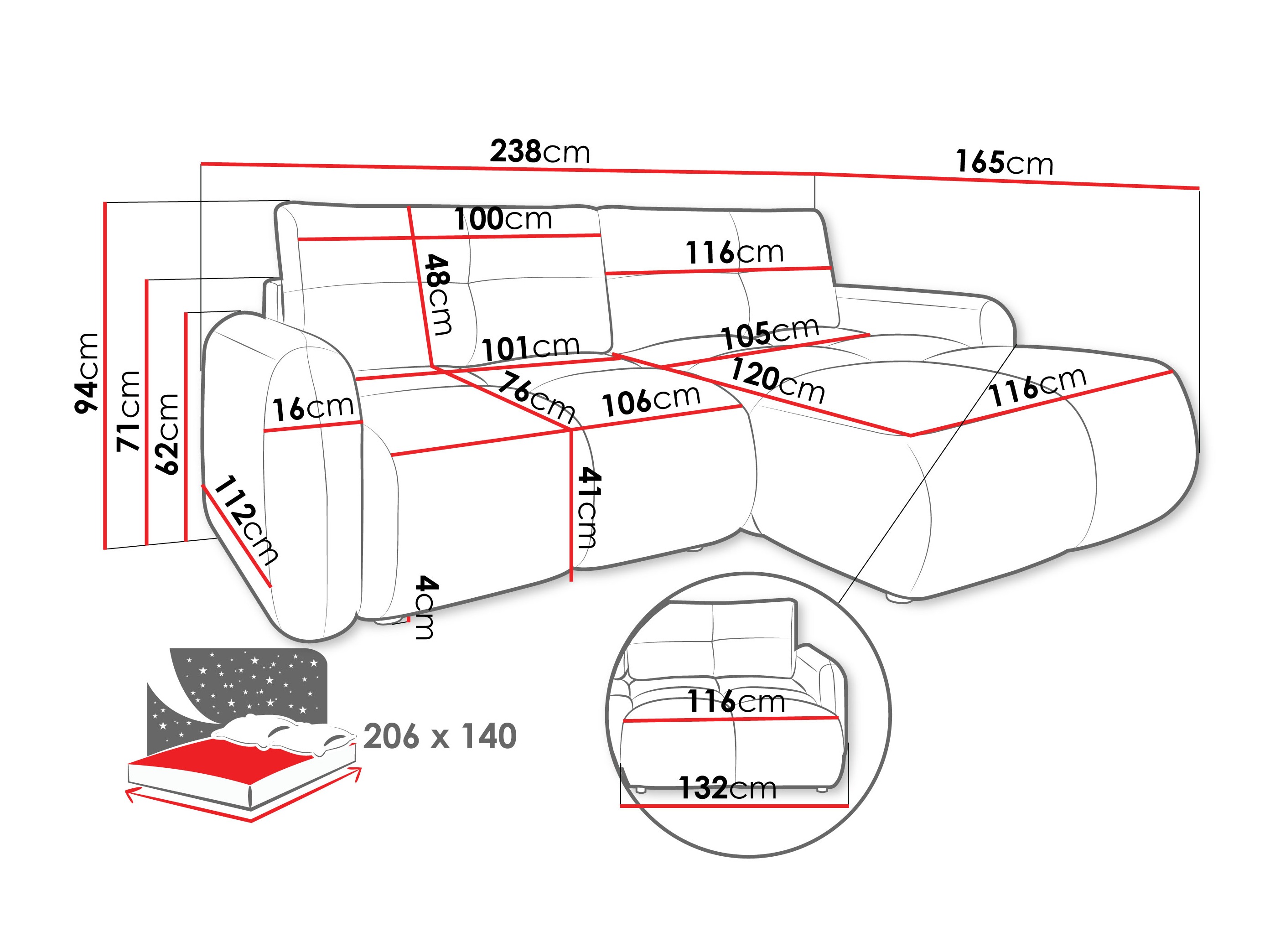 Угловой диван Clinton 101 (Lambi 05)