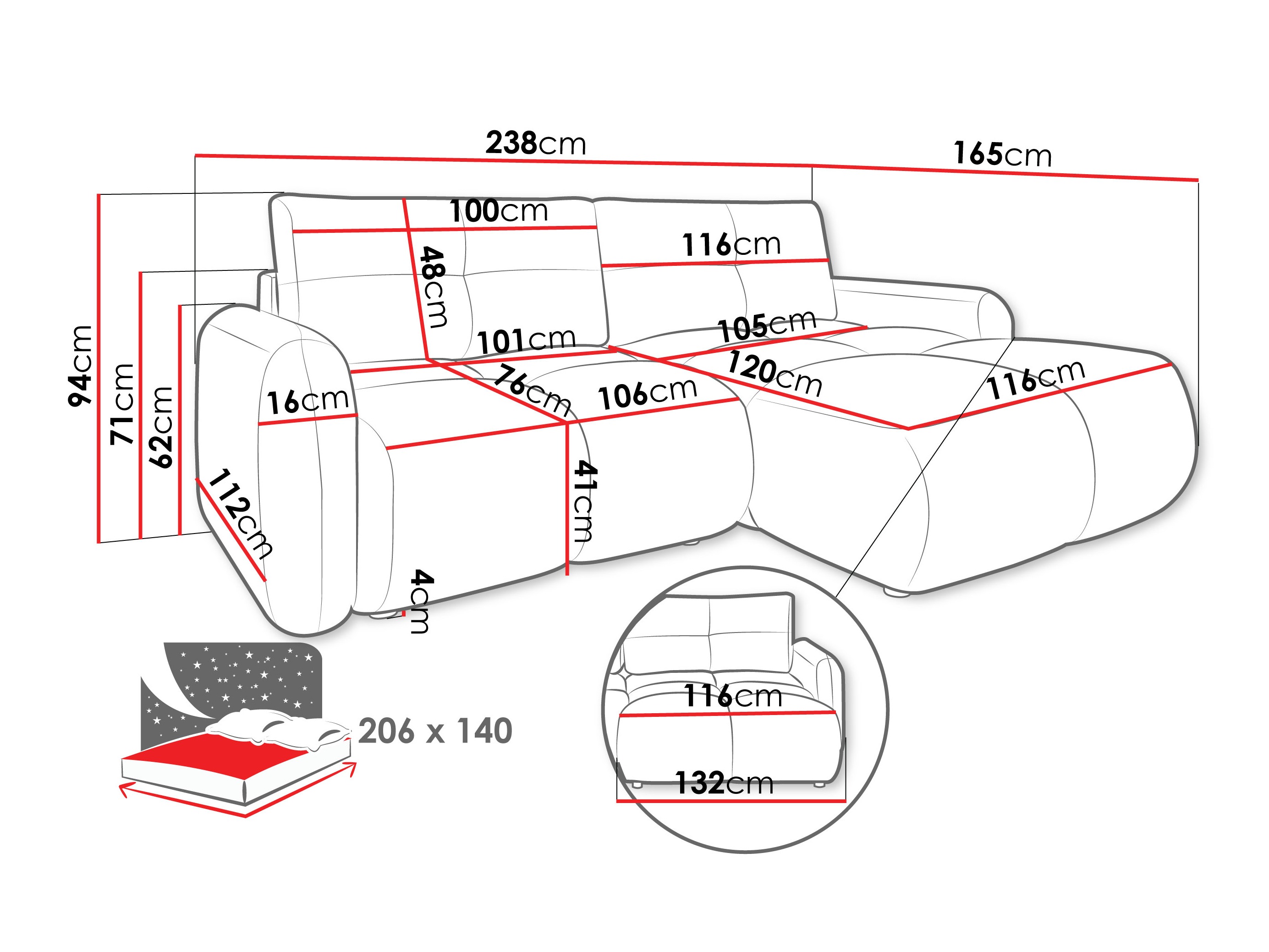 Угловой диван Clinton 101 (Lambi 06)