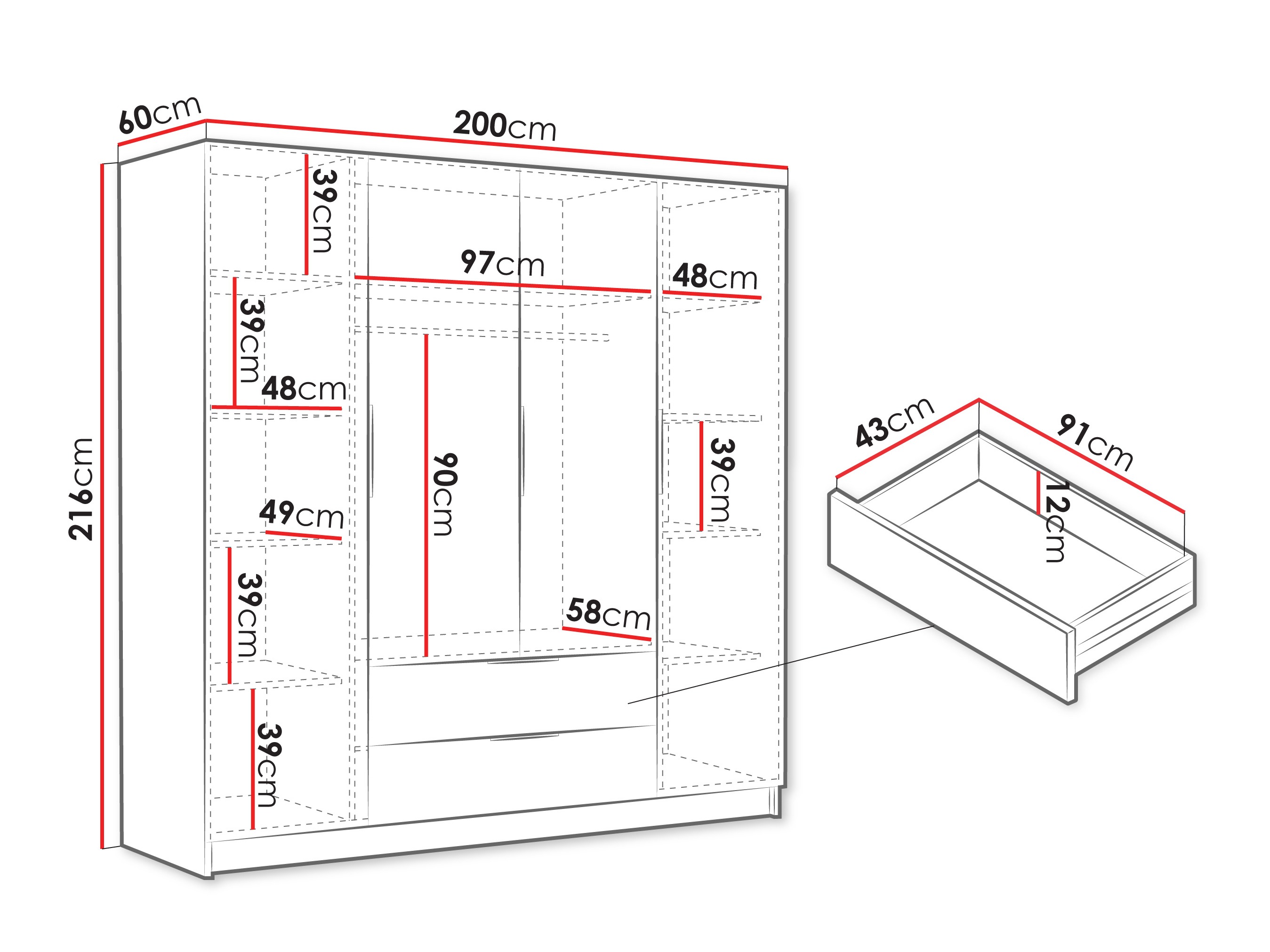Skapis Closico 202 (Ozols)