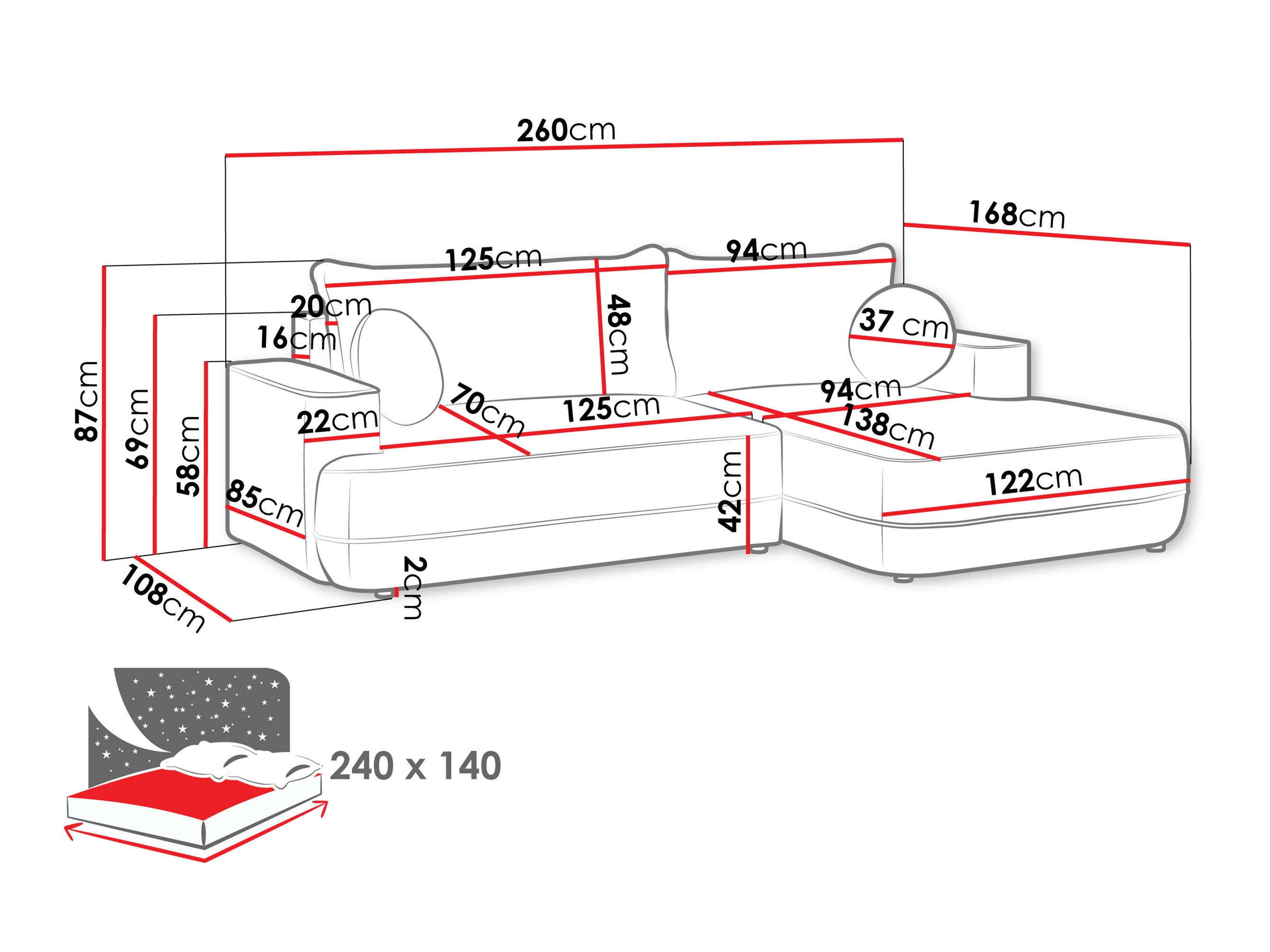 Угловой диван Bountiful 101 (Velo 621)