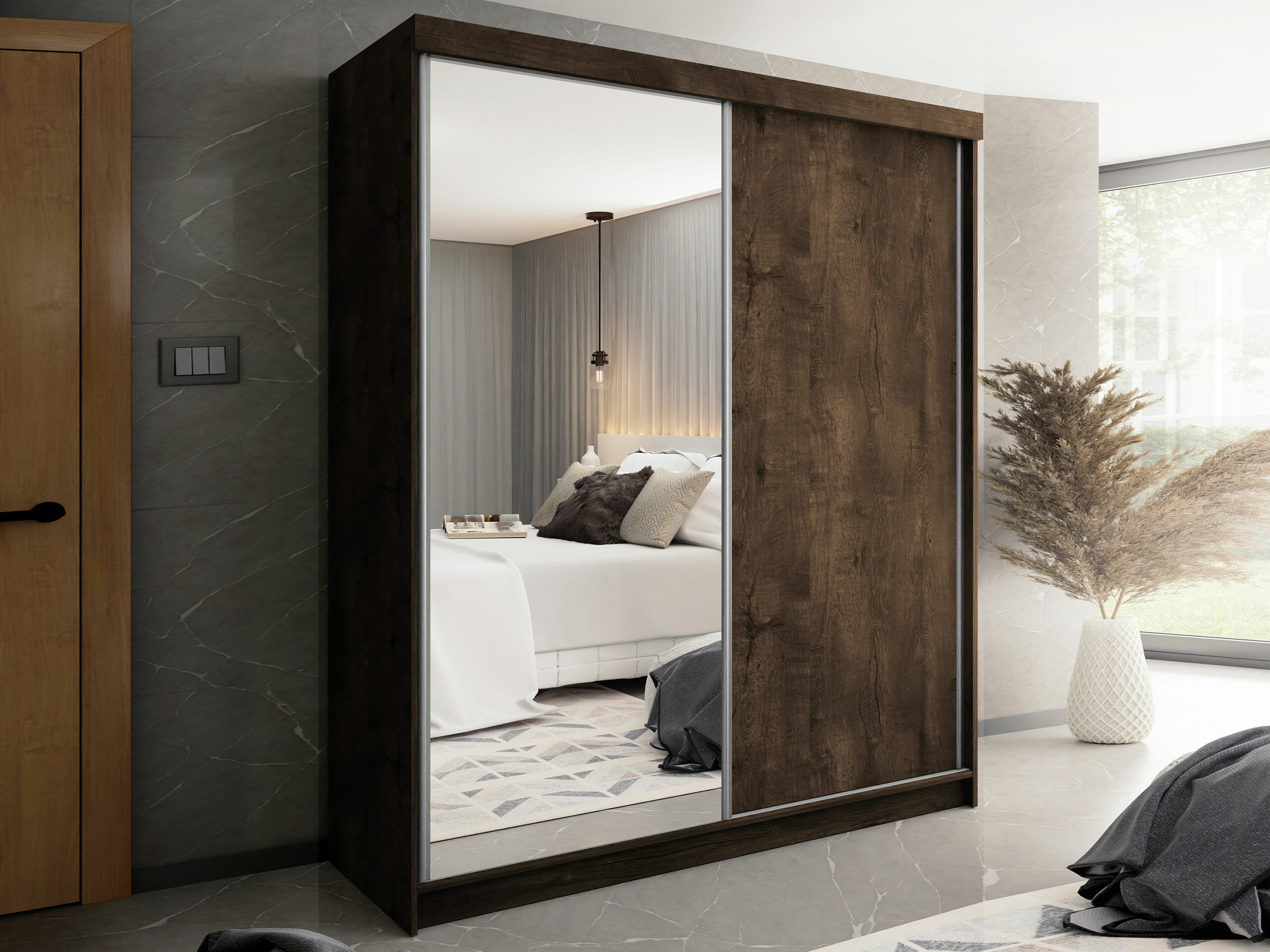 Skapis Dover 107 (Tumši pelni)