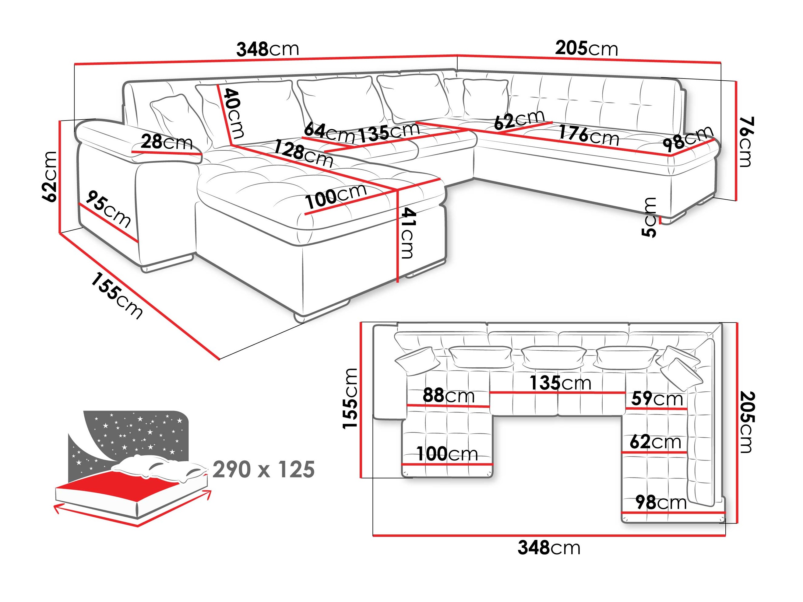Stūra dīvāns Comfivo 170 (Maya 09 + Corbett 78)
