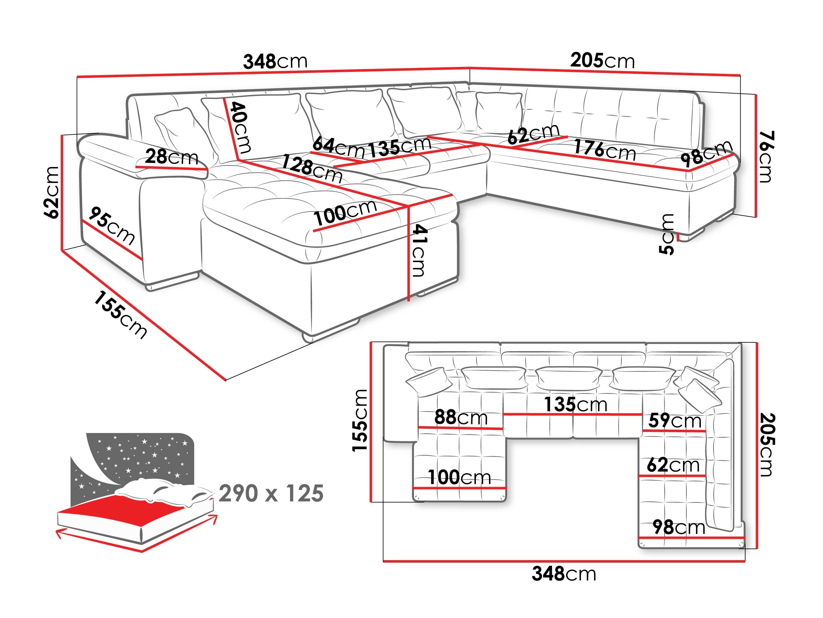 Stūra dīvāns Comfivo 180 (Maya 09 + Corbett 78)