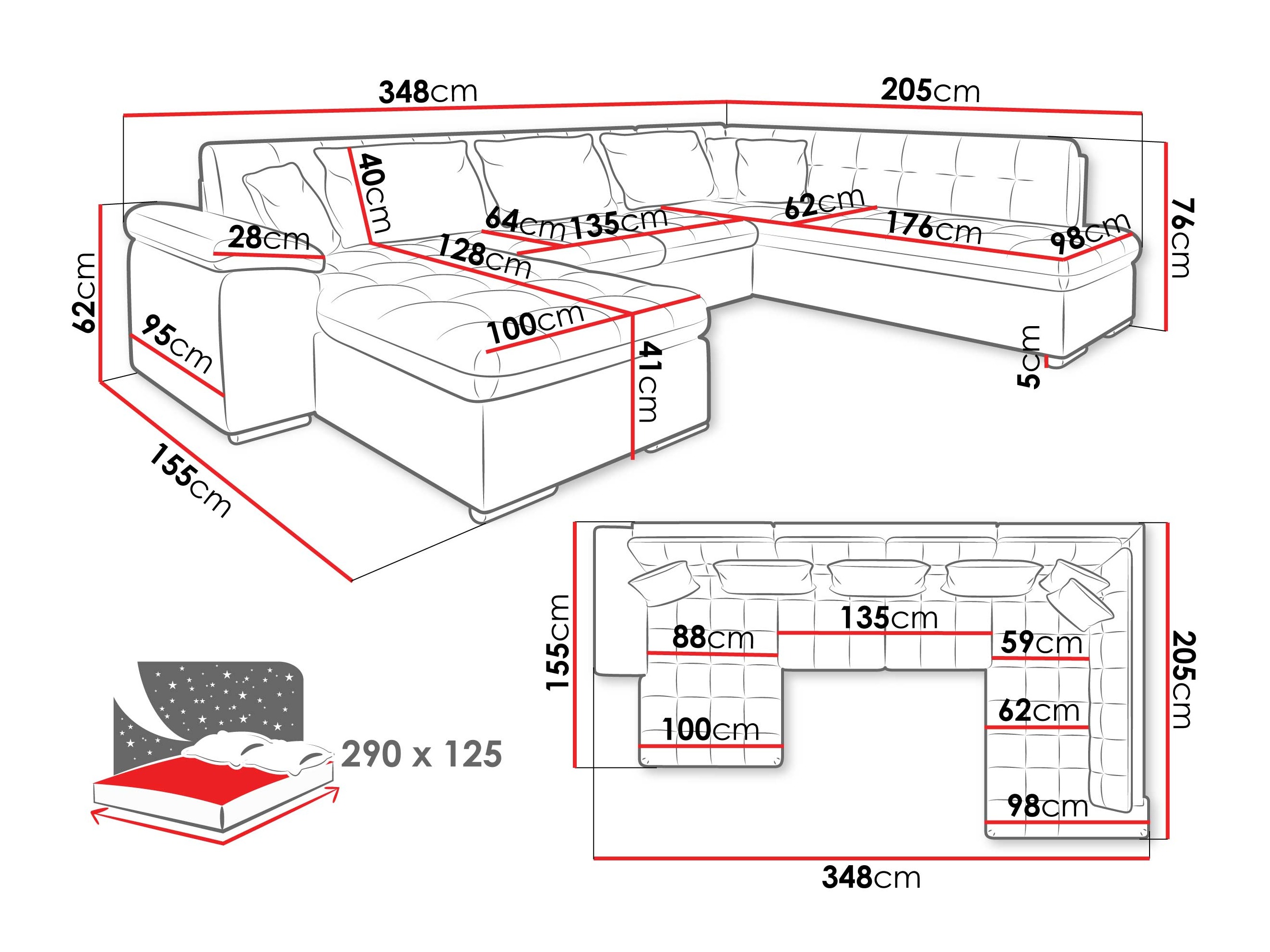 Stūra dīvāns Comfivo 180 (Maya 09 + Corbett 78)
