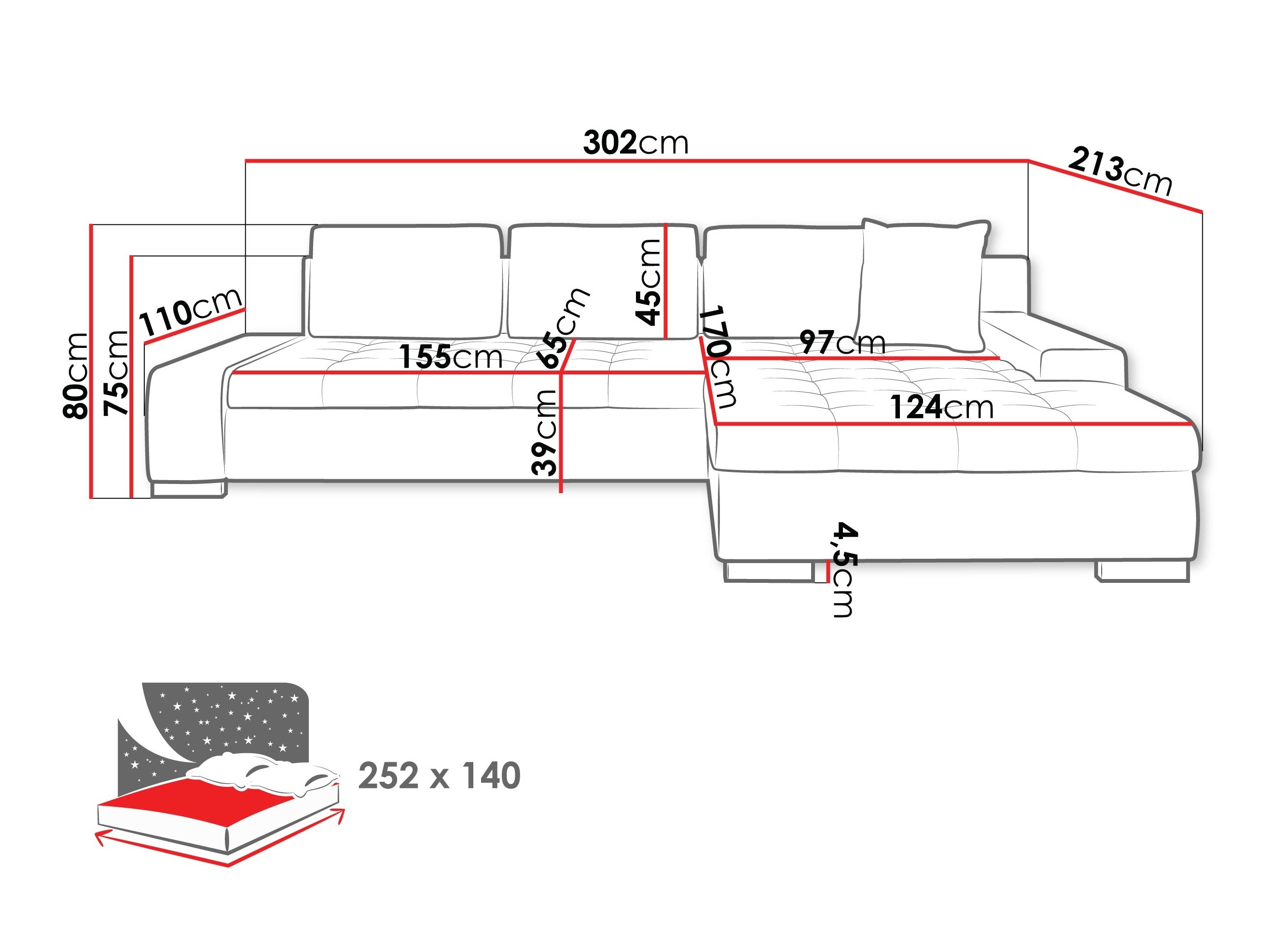Угловой диван Comfivo 147 (Manza 04)