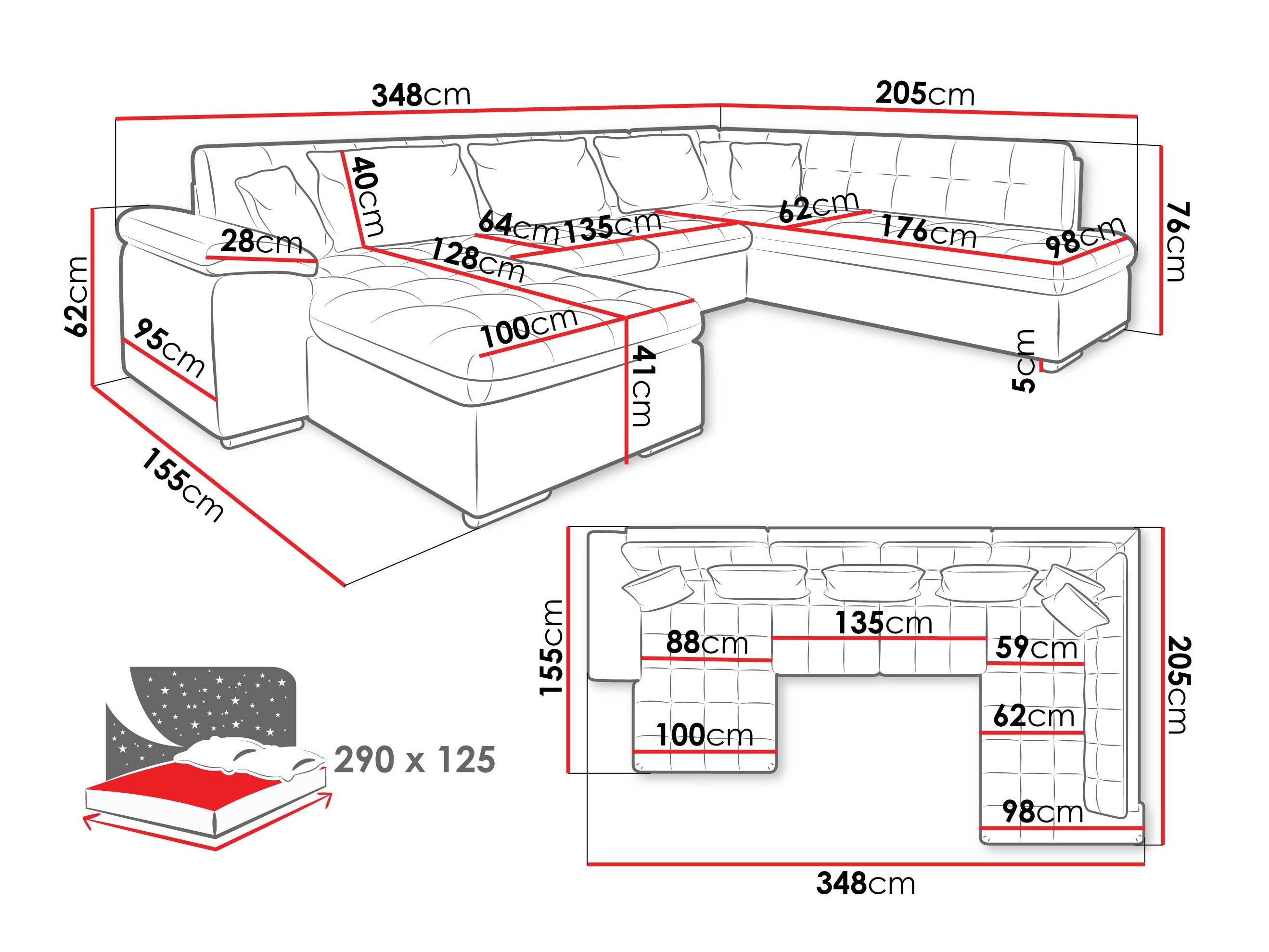 Угловой диван Comfivo 170 (Maya 09 + Corbett 78)