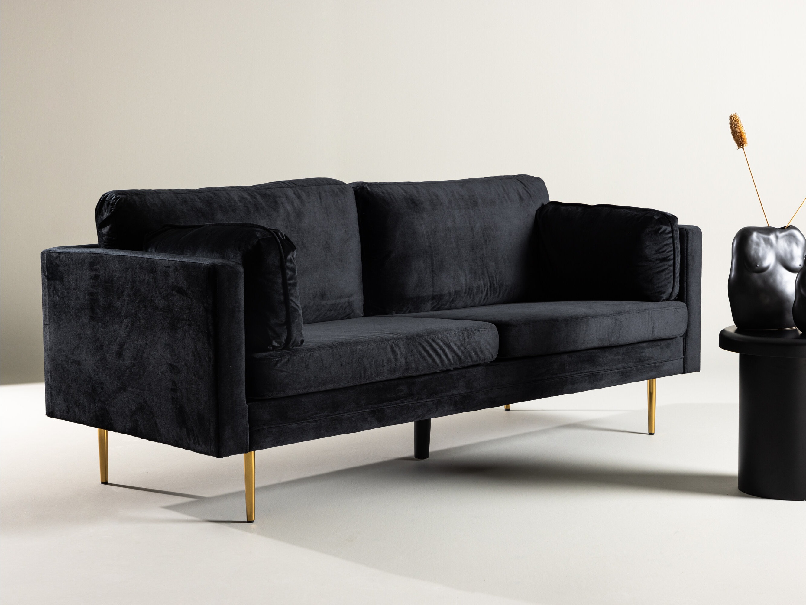 Dīvāns Dallas 101 (Melns + Zelta)