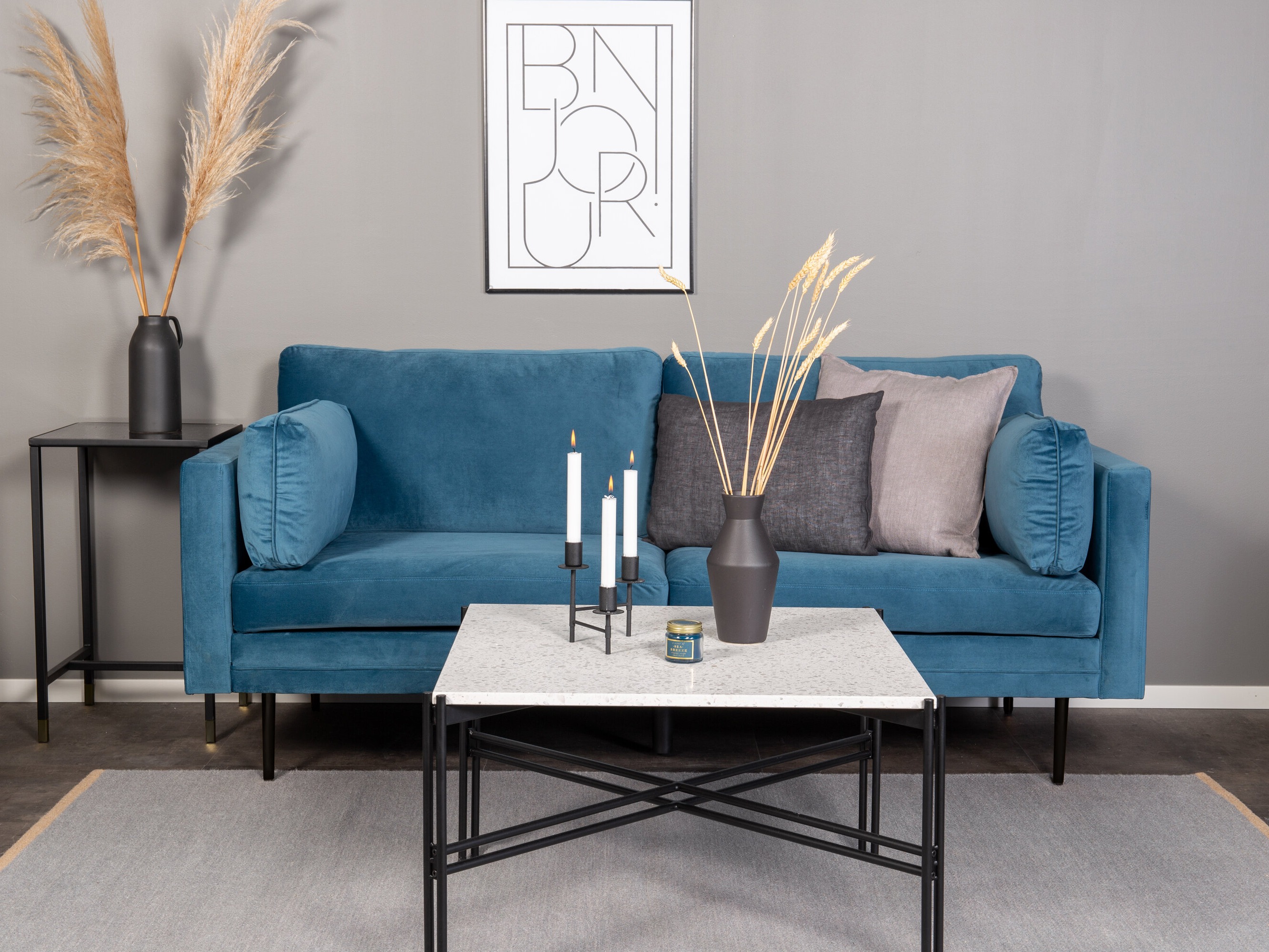 Dīvāns Dallas 101 (Zils + Melns)